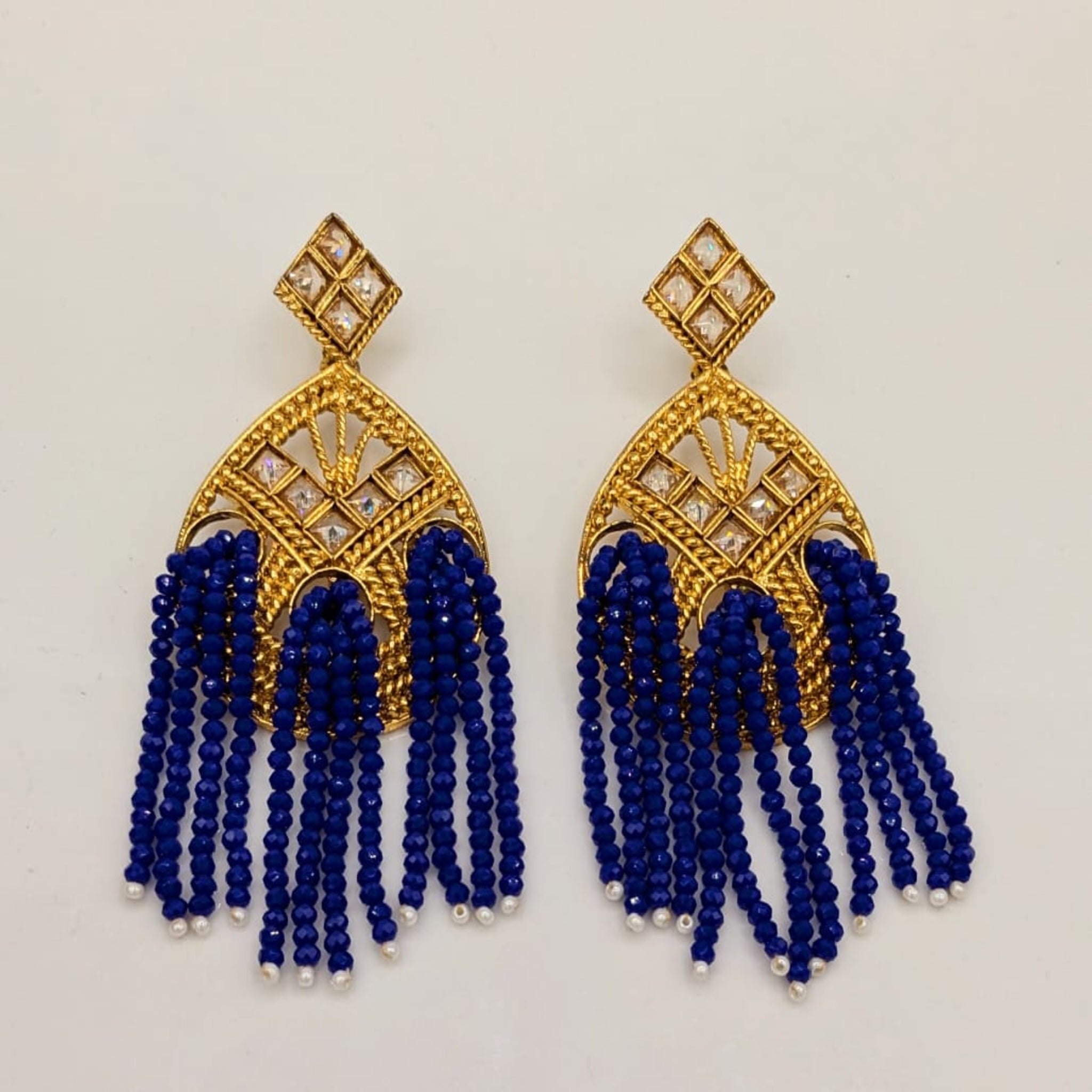 Kundan Antique Beaded Ear Rings (FSE18)