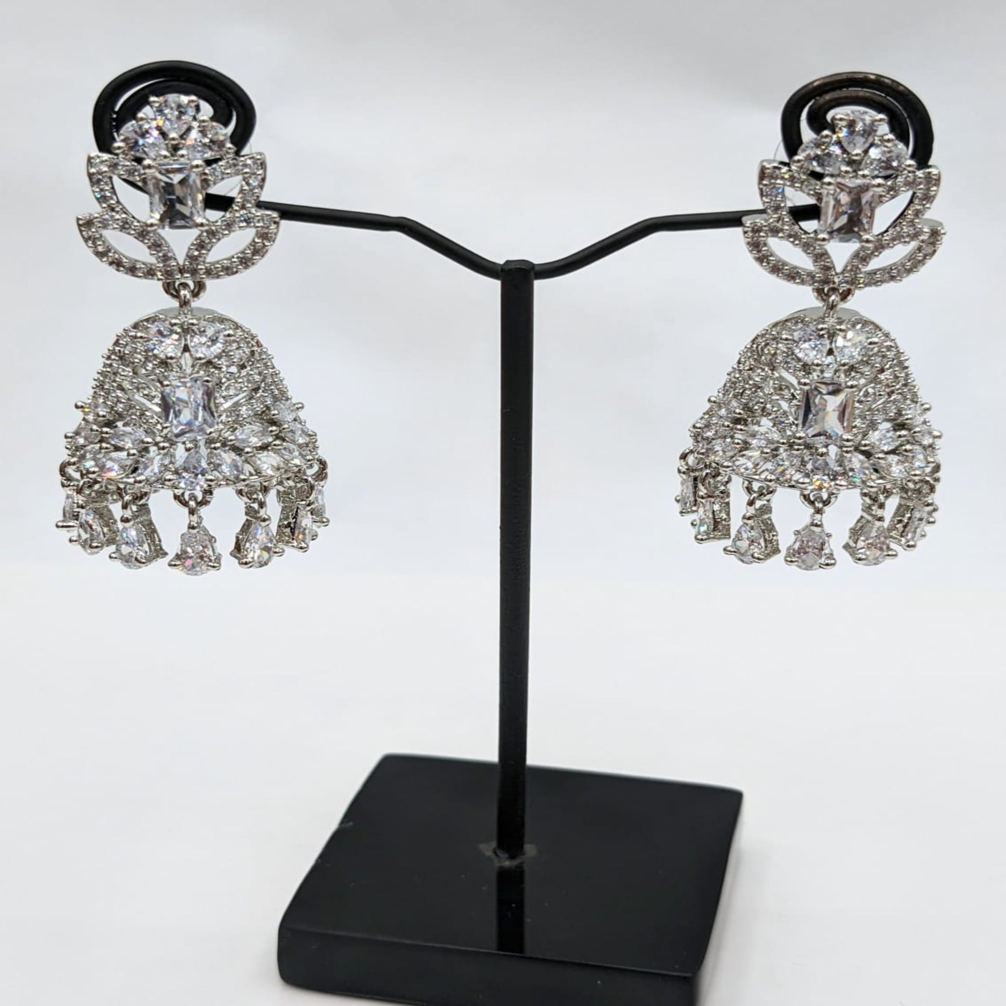 Silver AD Karrat Jhumka Ear Ring (FSE28)