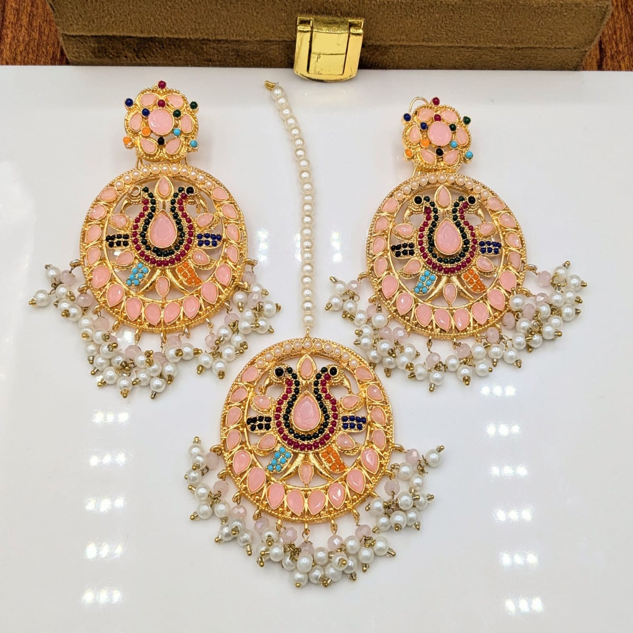 9 Ratan Multi Stones Bindia Ear ring