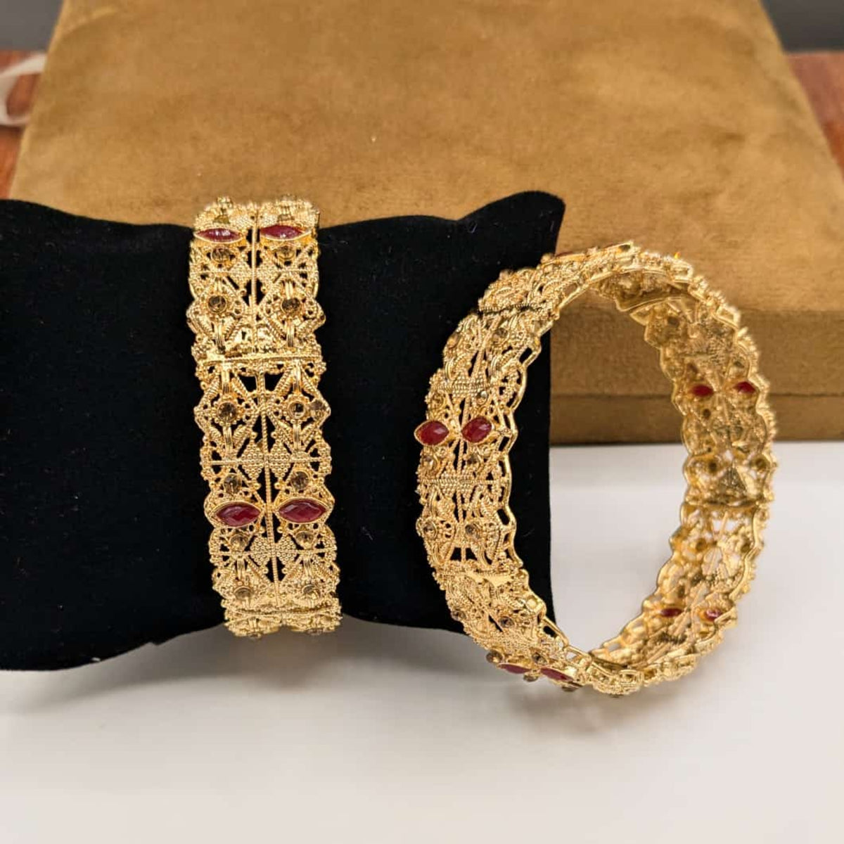 Golden Red Kara Bangles (FSKB80)