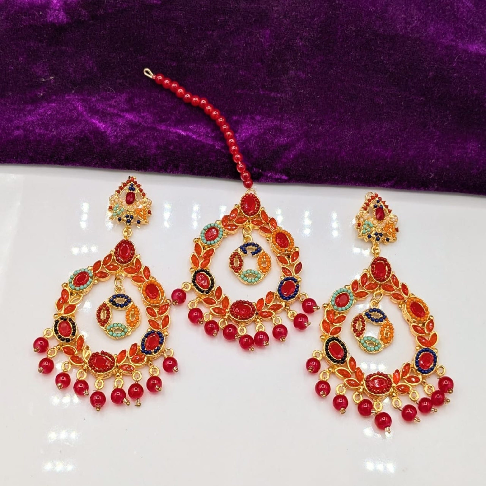 Multi Color Bindia Ear Ring