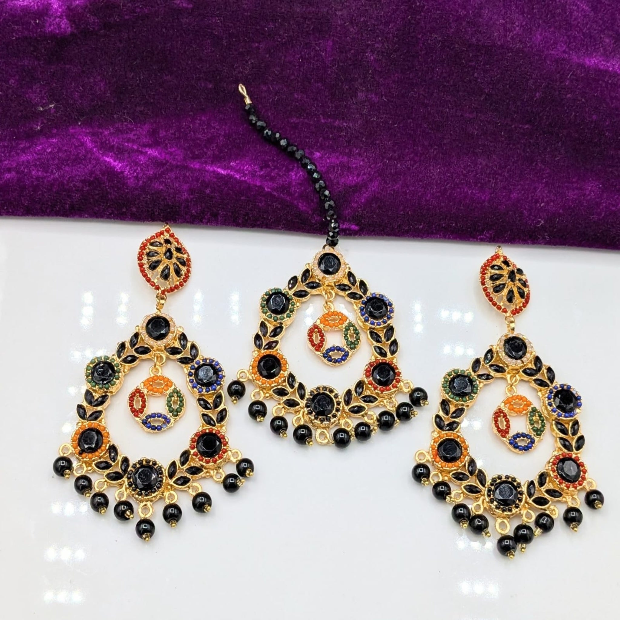 Multi Color Bindia Ear Ring