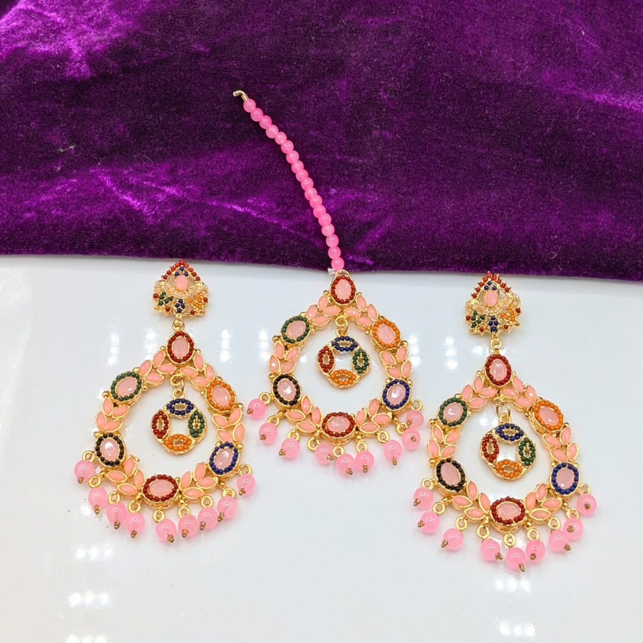 Multi Color Bindia Ear Ring