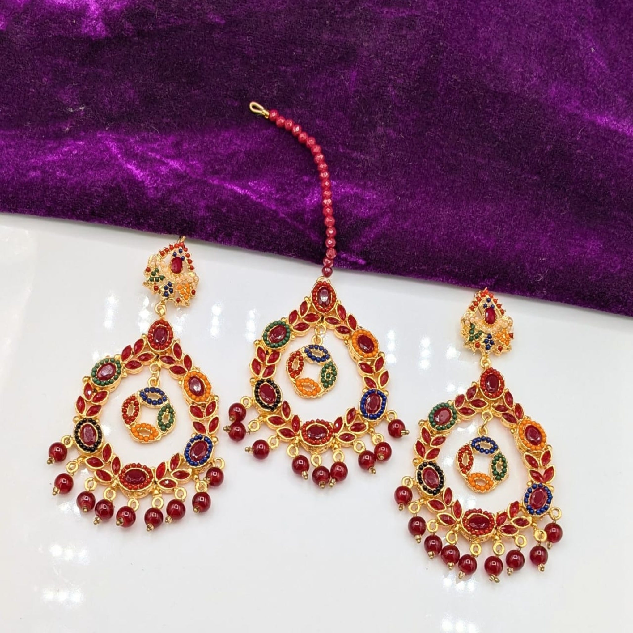 Multi Color Bindia Ear Ring