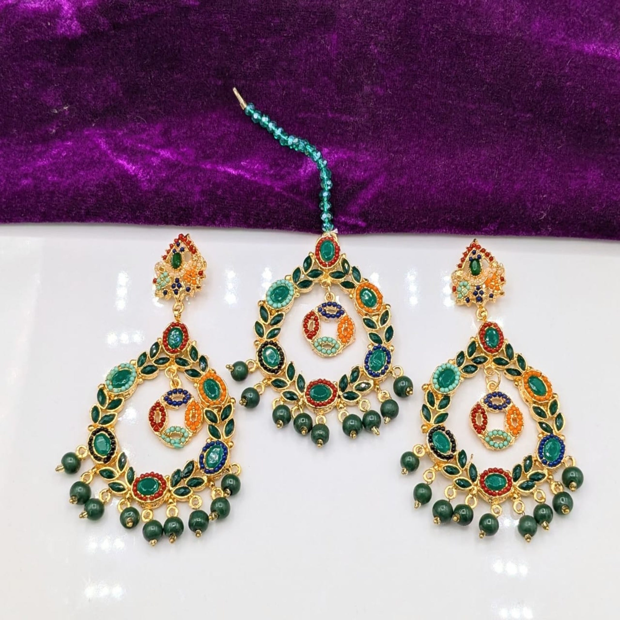 Multi Color Bindia Ear Ring