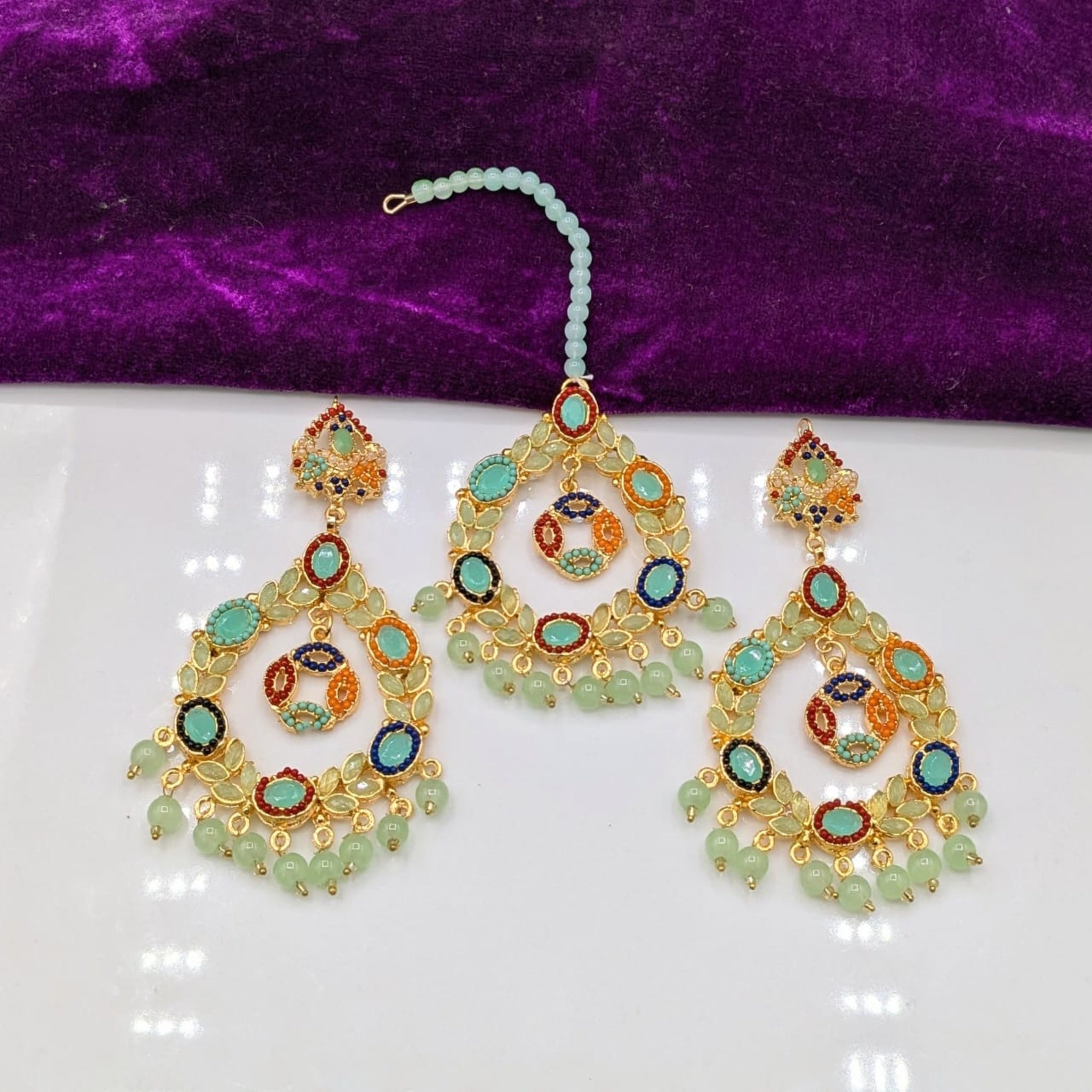 Multi Color Bindia Ear Ring