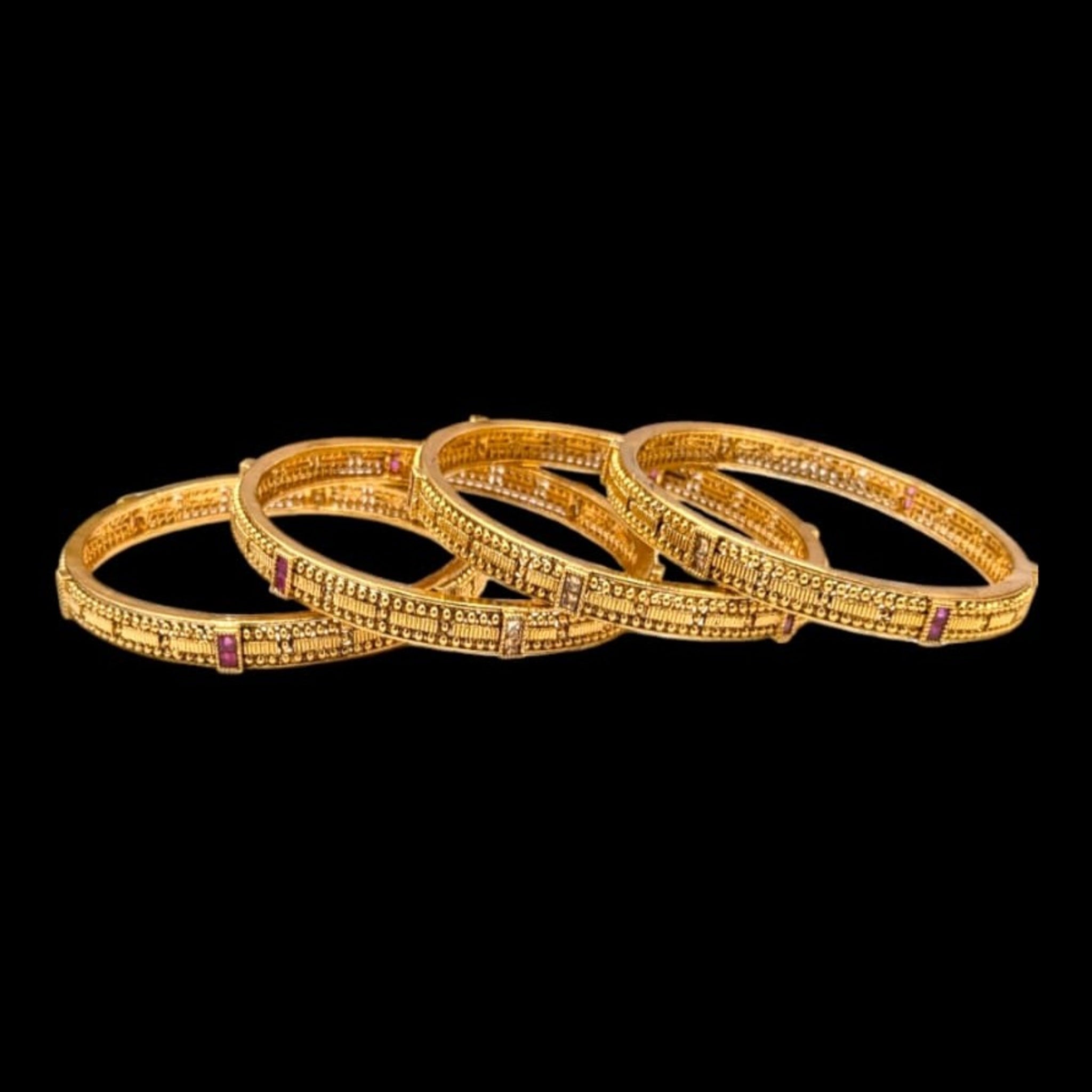 Rajwari Bangles Ruby Stone (FSRB74)
