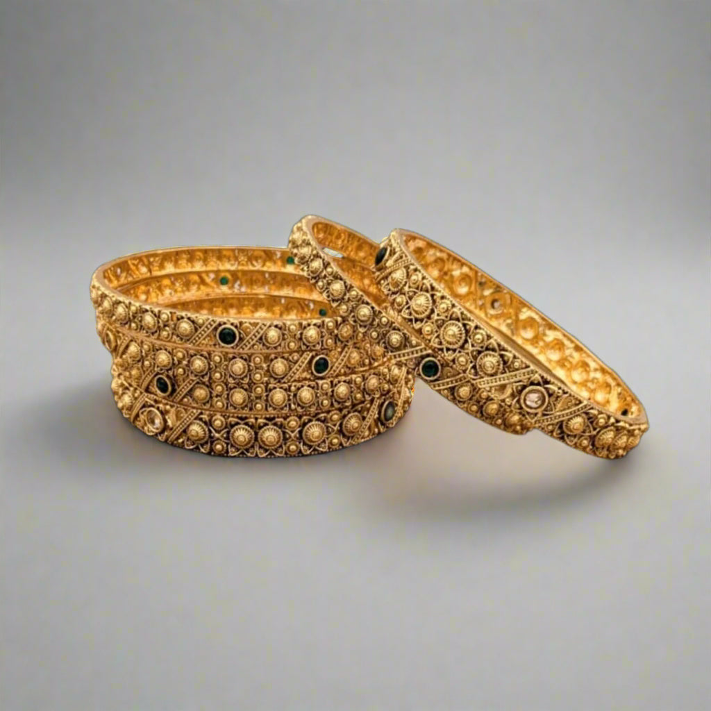 Golden Green Rajwari Bangle