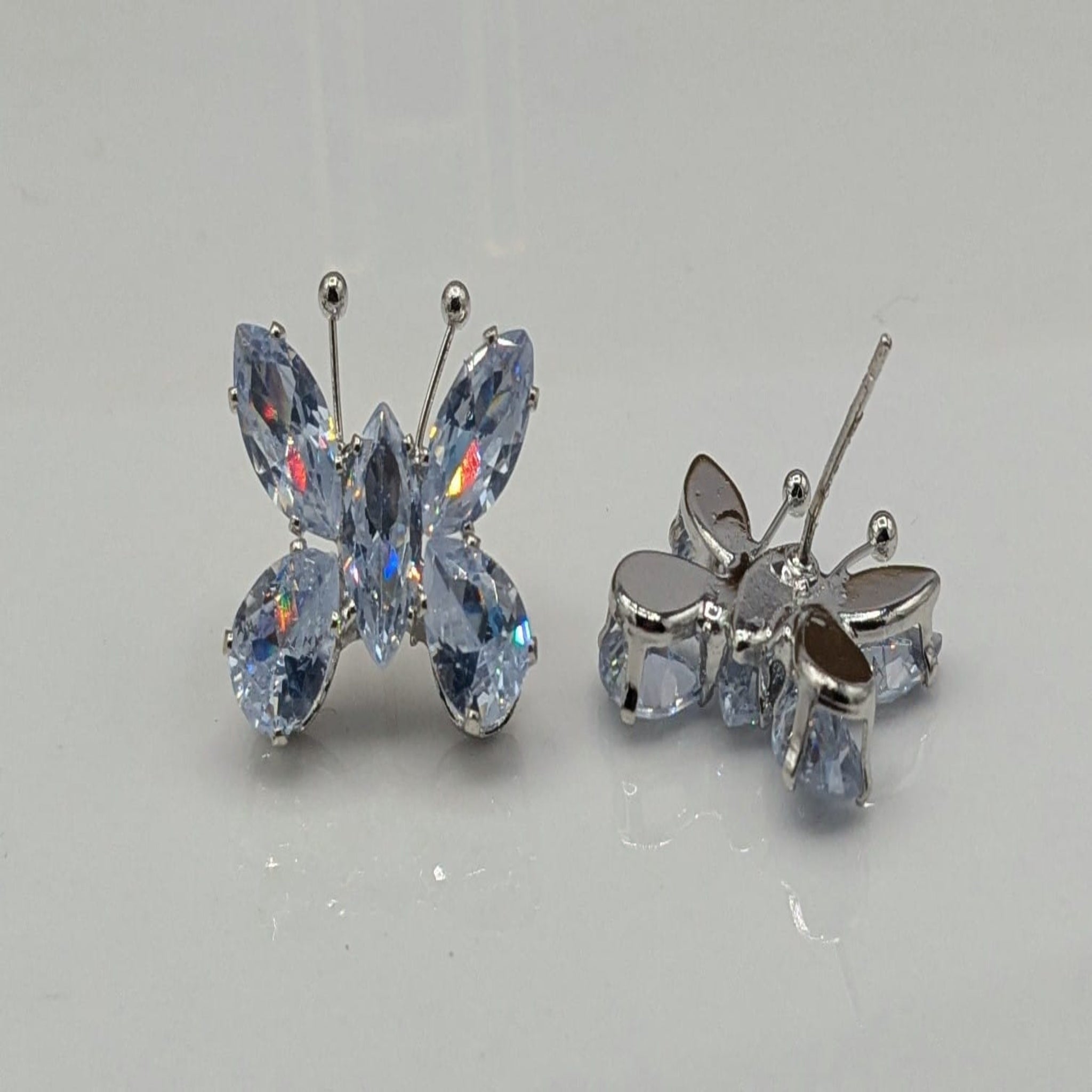 Crsytal White Butterfly Ear Rings (FSE54)