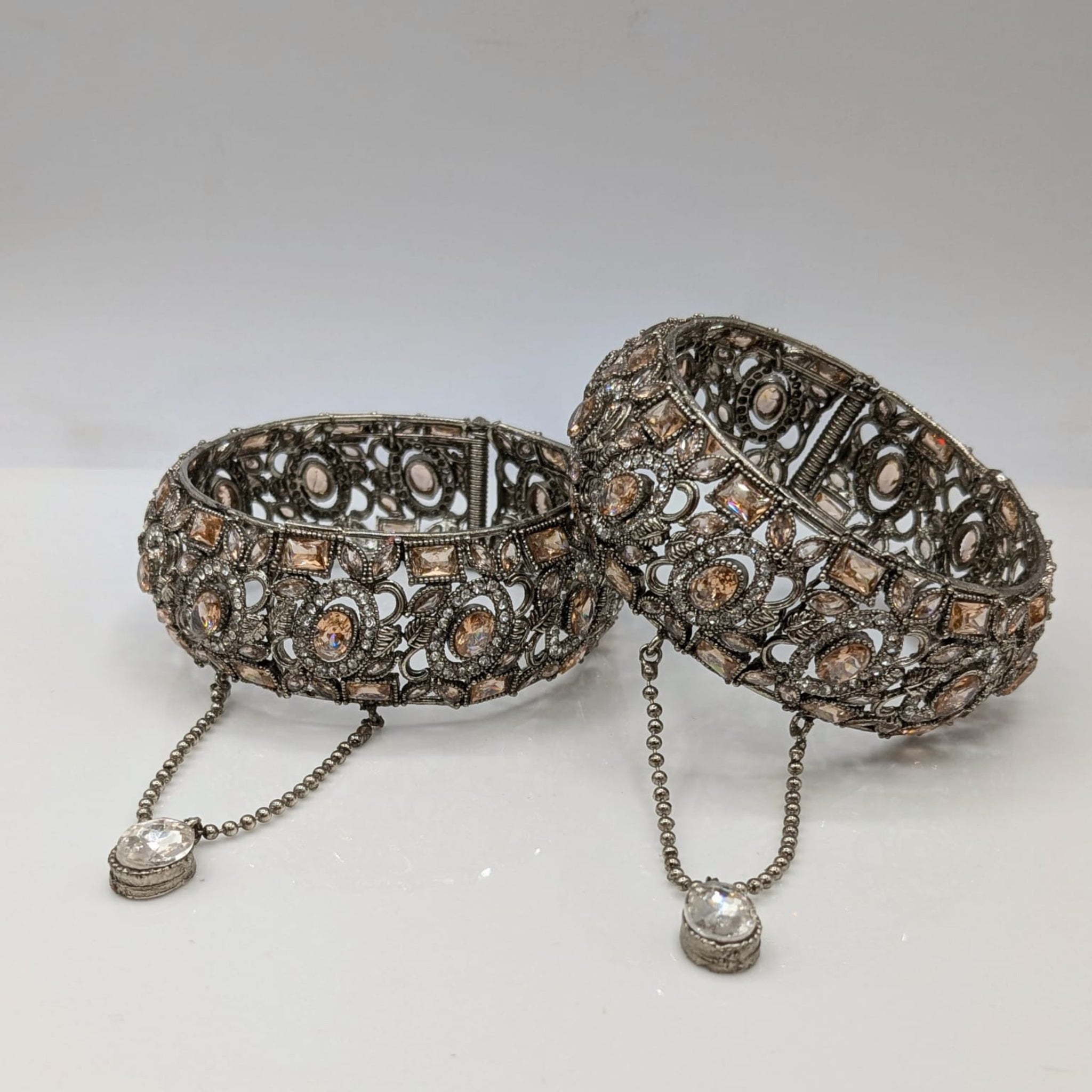 Zircon Silver Openable Kara Pair (FSKB42)