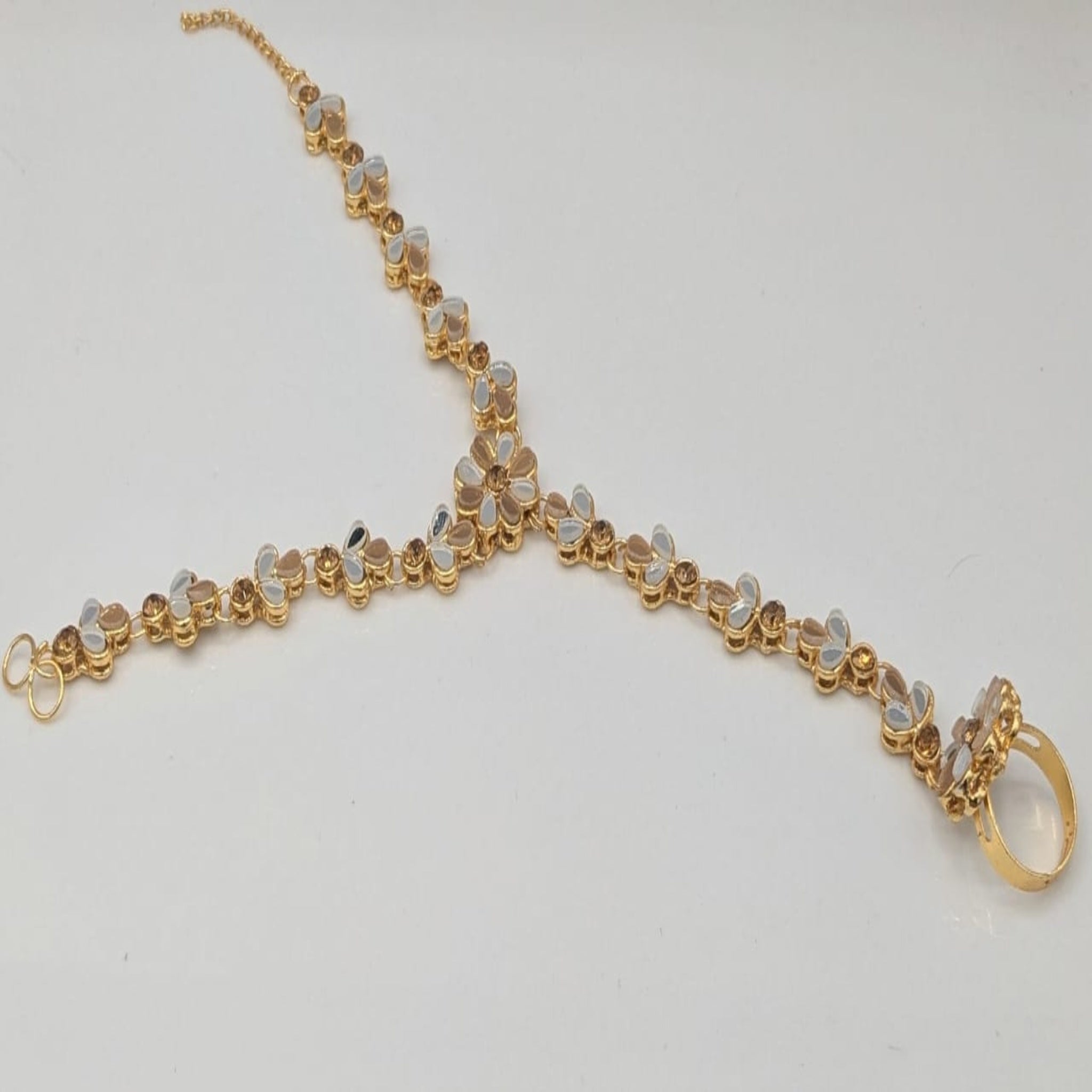 Stone Work Ring Bracelet