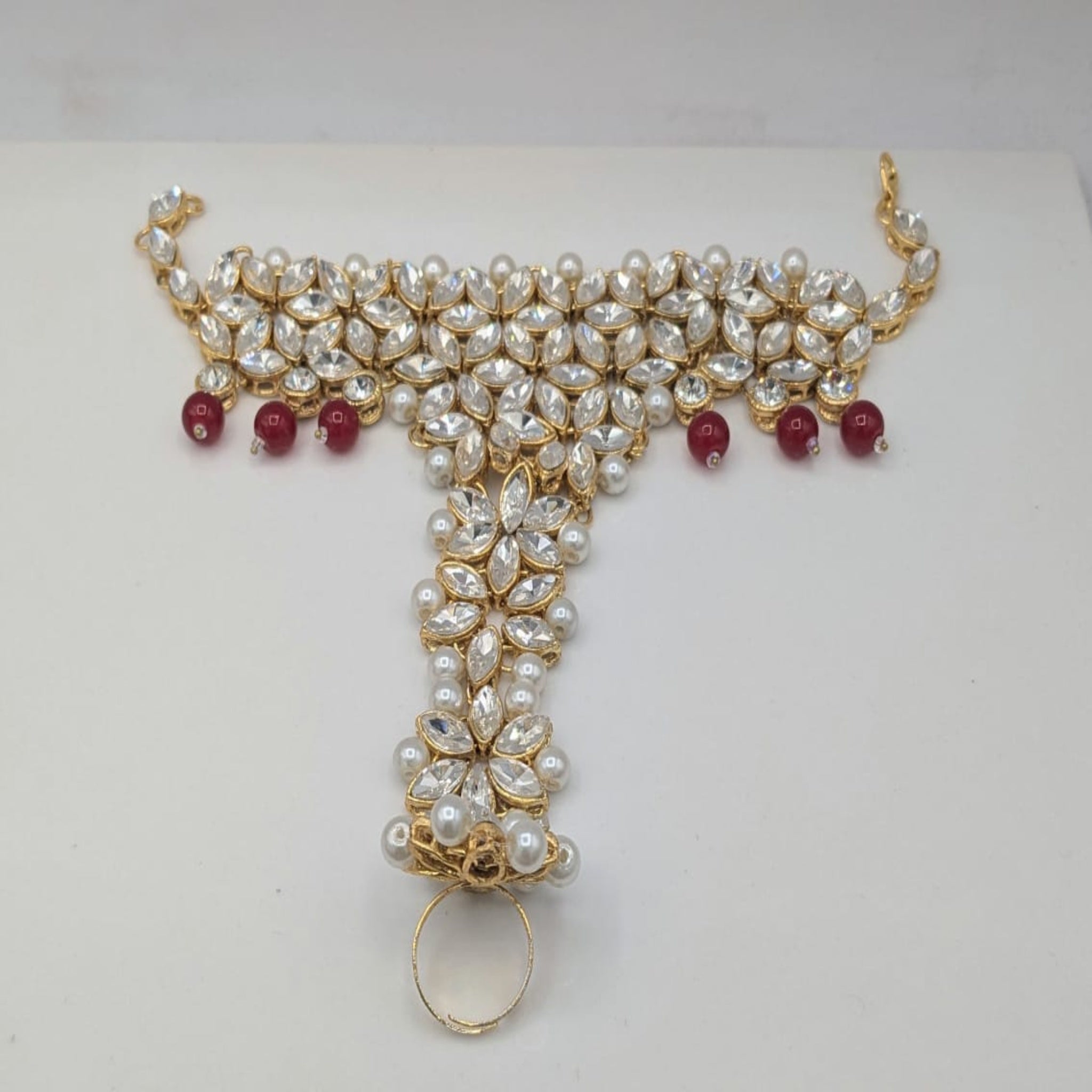 Sheesha Kundan Ring Bracelet