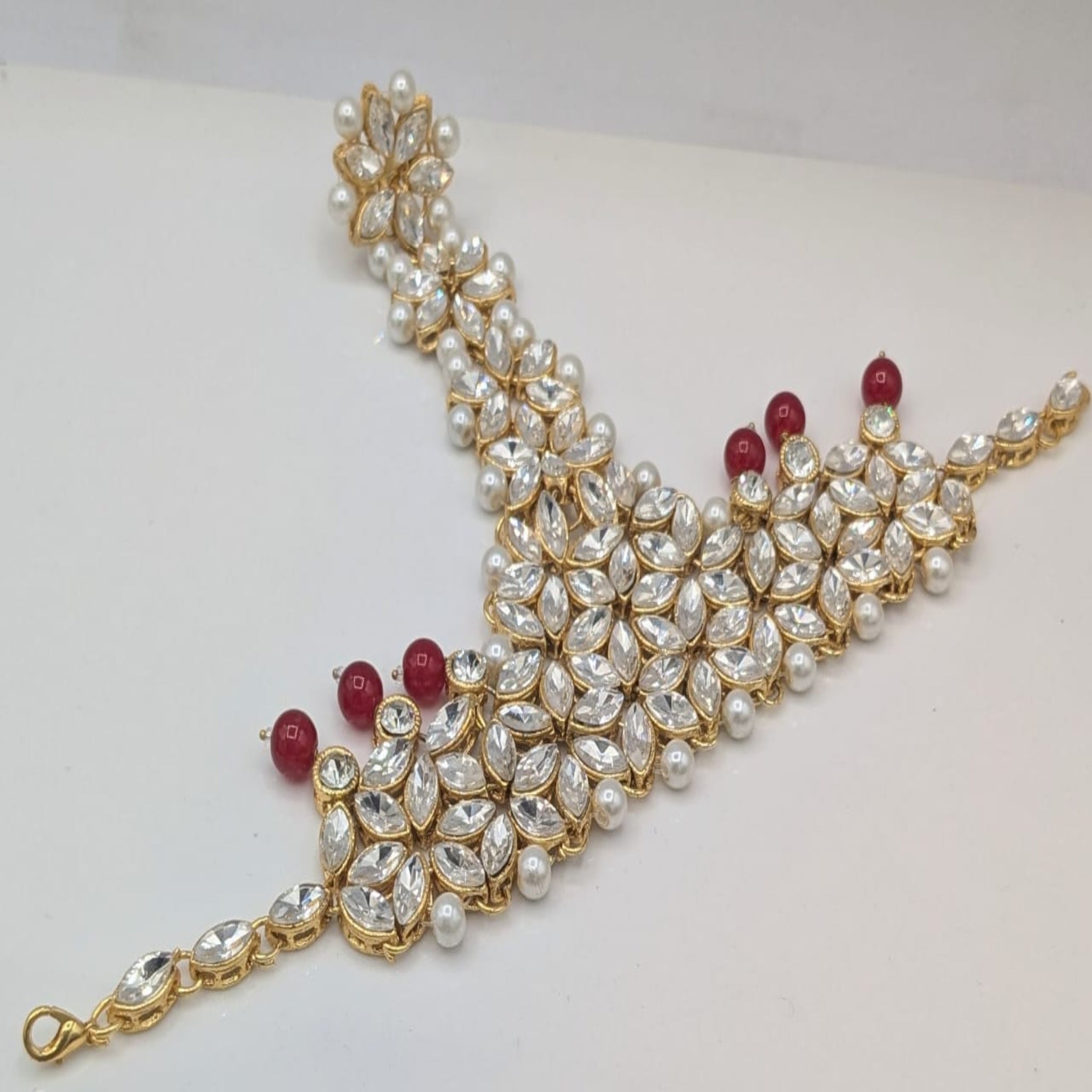 Sheesha Kundan Ring Bracelet