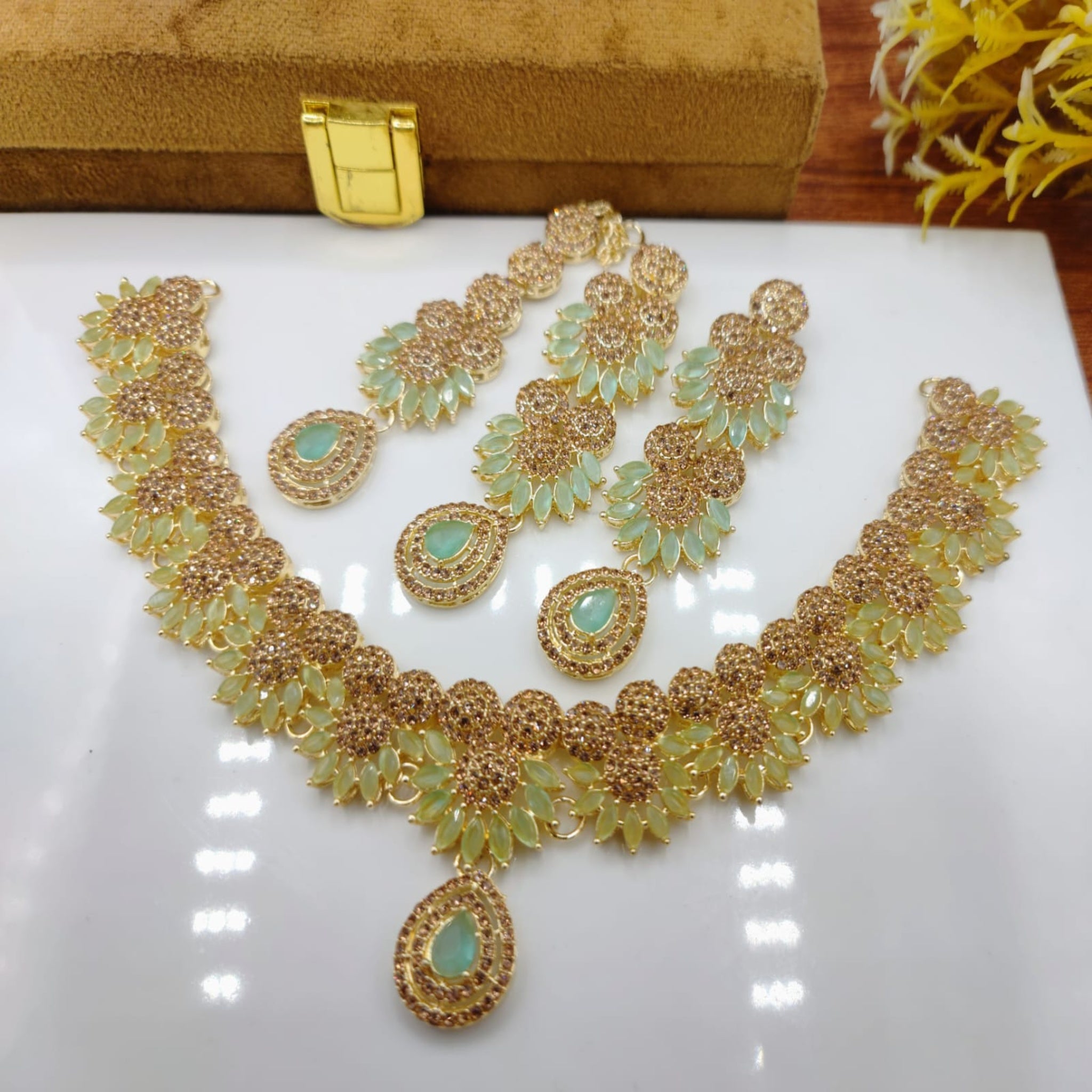 Delicate Zircon Necklace Set (FDN70)