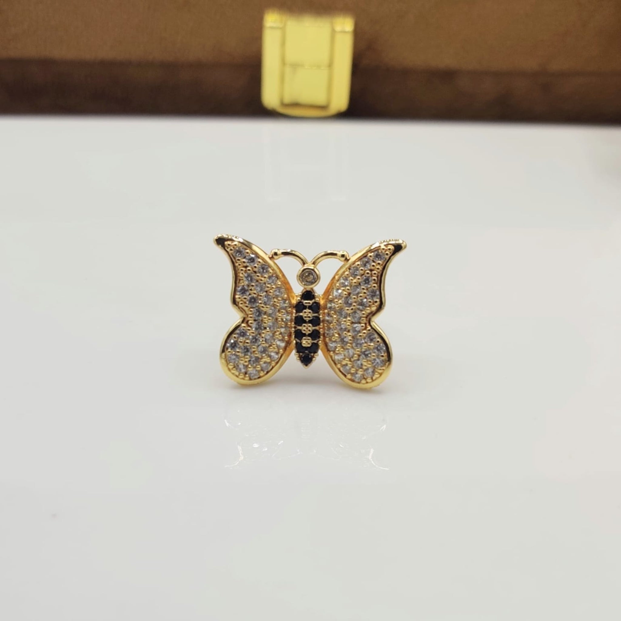 Golden Adjustable Butterfly Ring (FSR72)