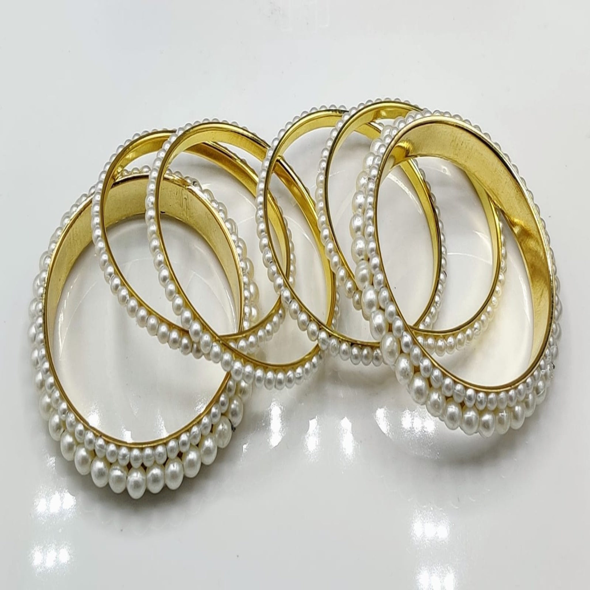 6 Pc Pearl Kara Bangles (FSB41)
