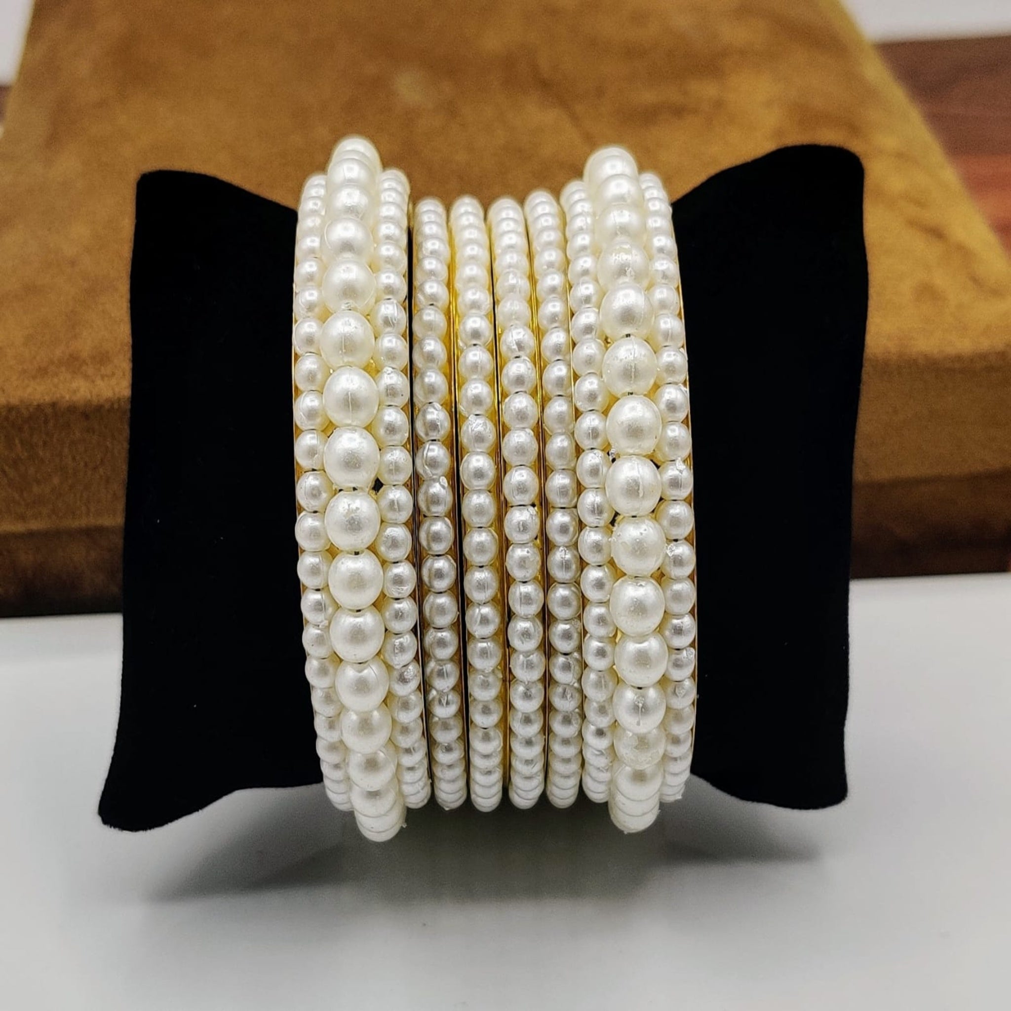 6 Pc Pearl Kara Bangles (FSB41)