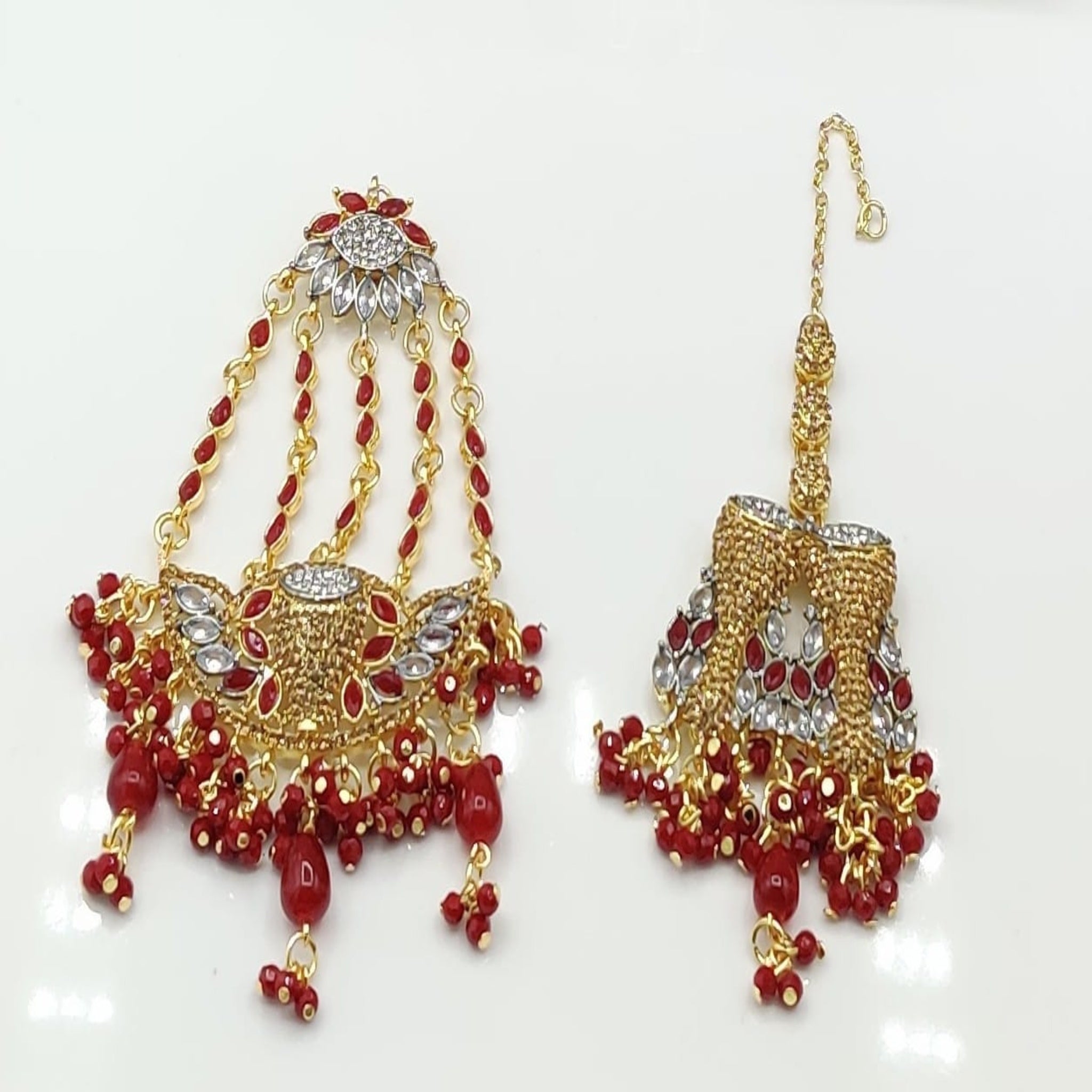 Delicate Red Champagne Bridal Necklace (FDBN52)