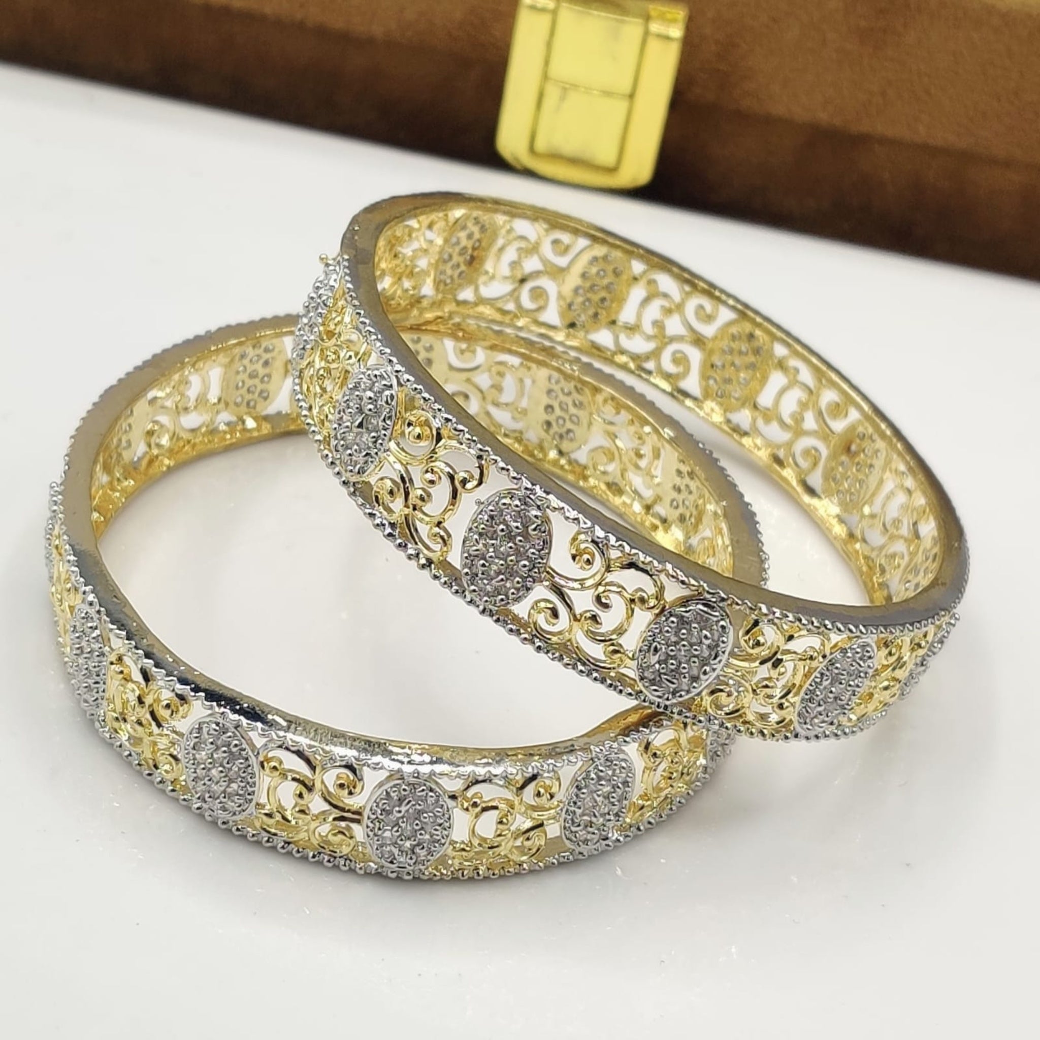 Silver Golden Karrat Bangle (FSAB31)