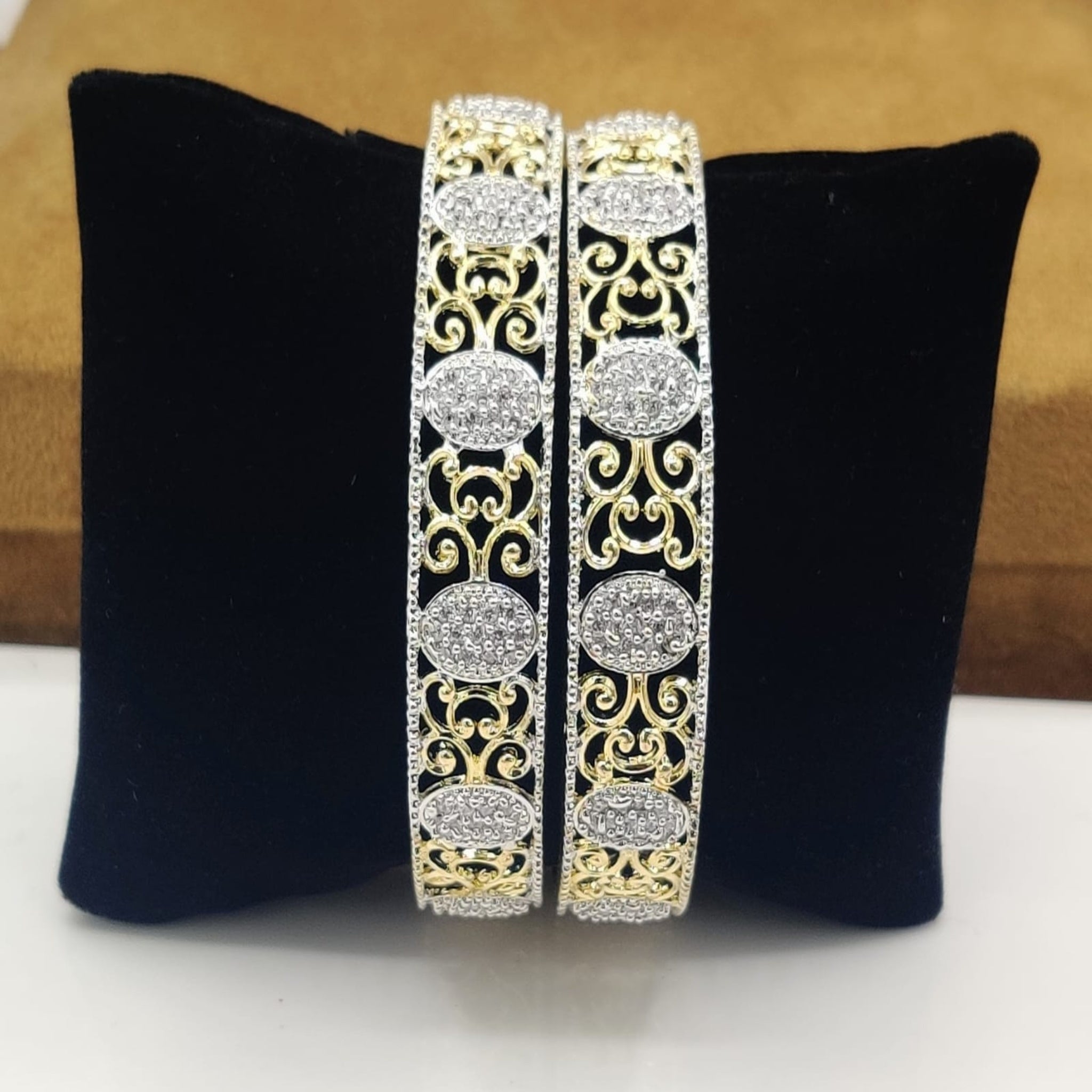 Silver Golden Karrat Bangle (FSAB31)