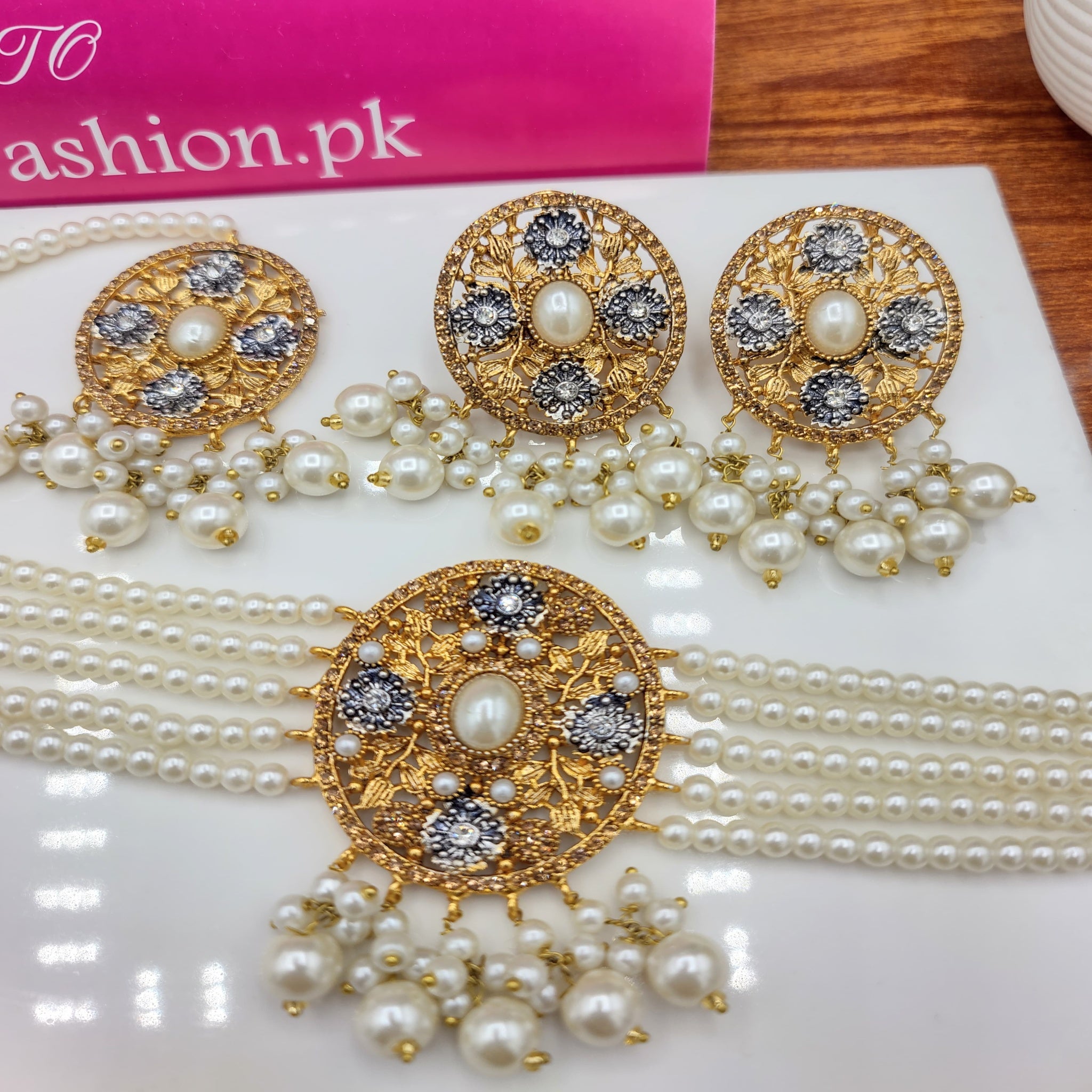 Kundan Round Necklace Choker (FDN77)