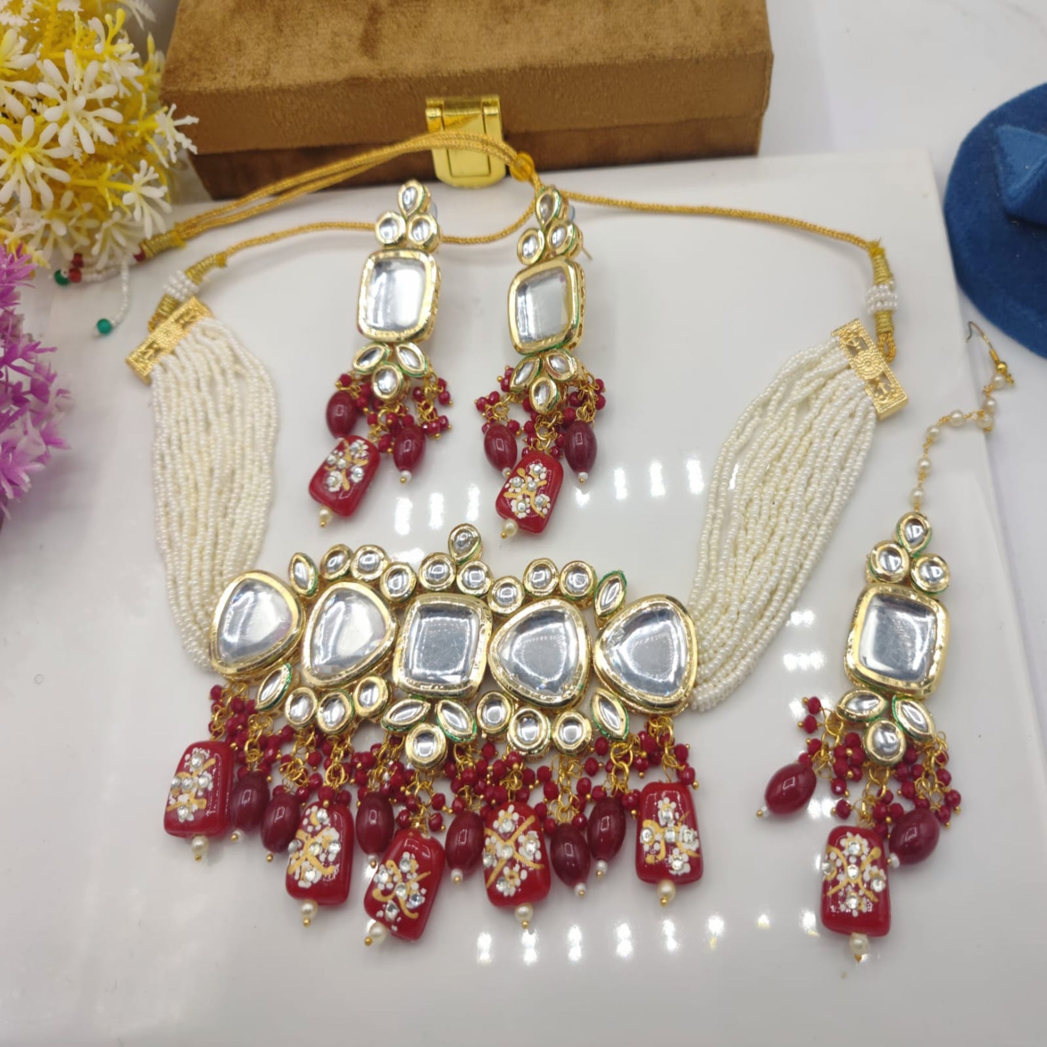 Kundan Double Sided Necklace Set (FDBN44)