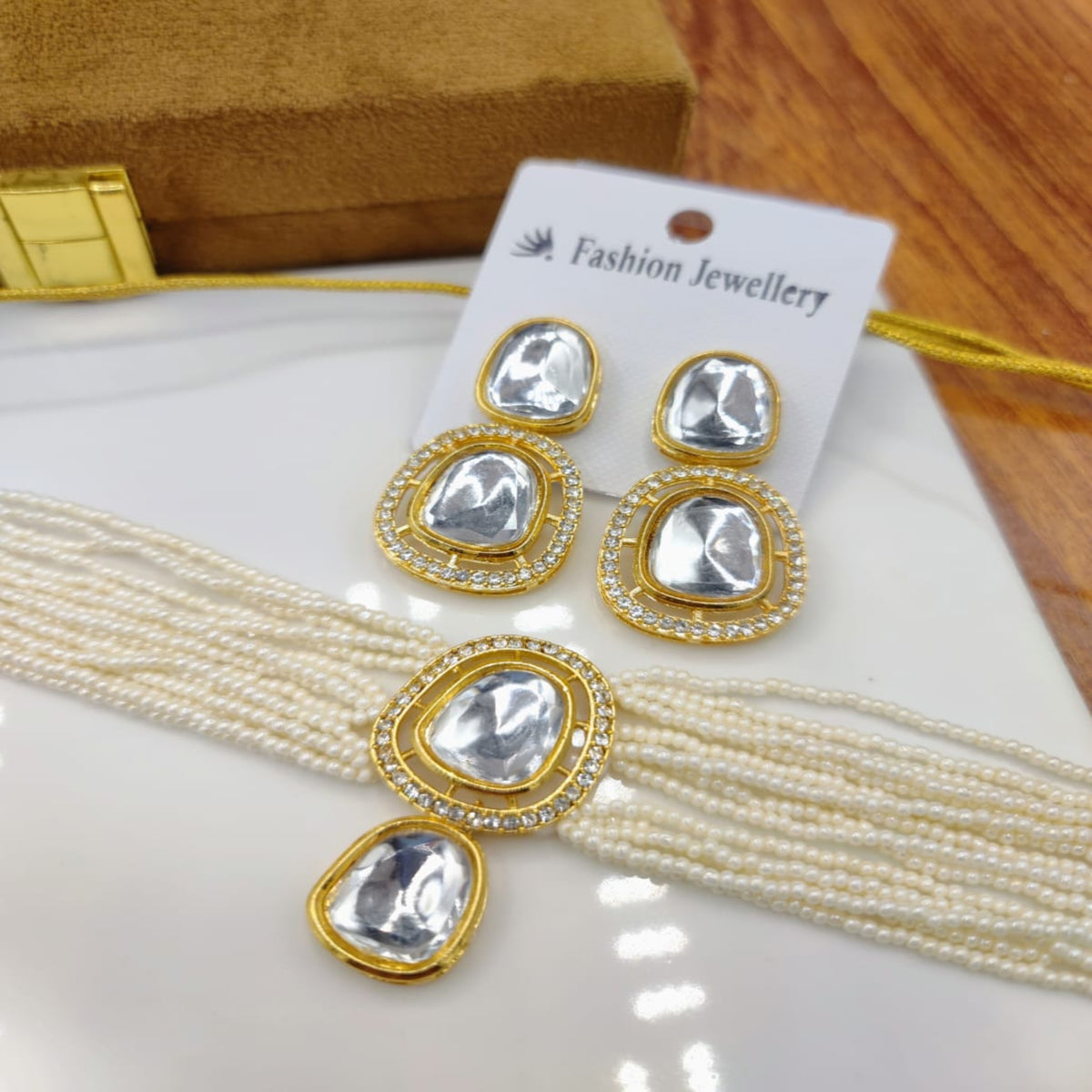 Pearl Beaded Kundan Choker (FDN78)