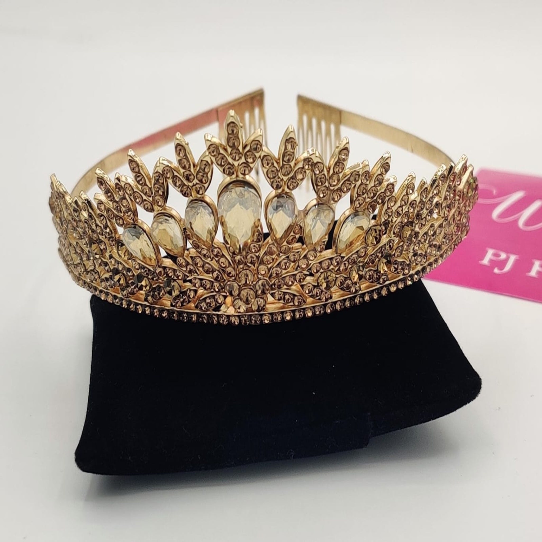 Golden Zircon Crown Head band (FSH27)