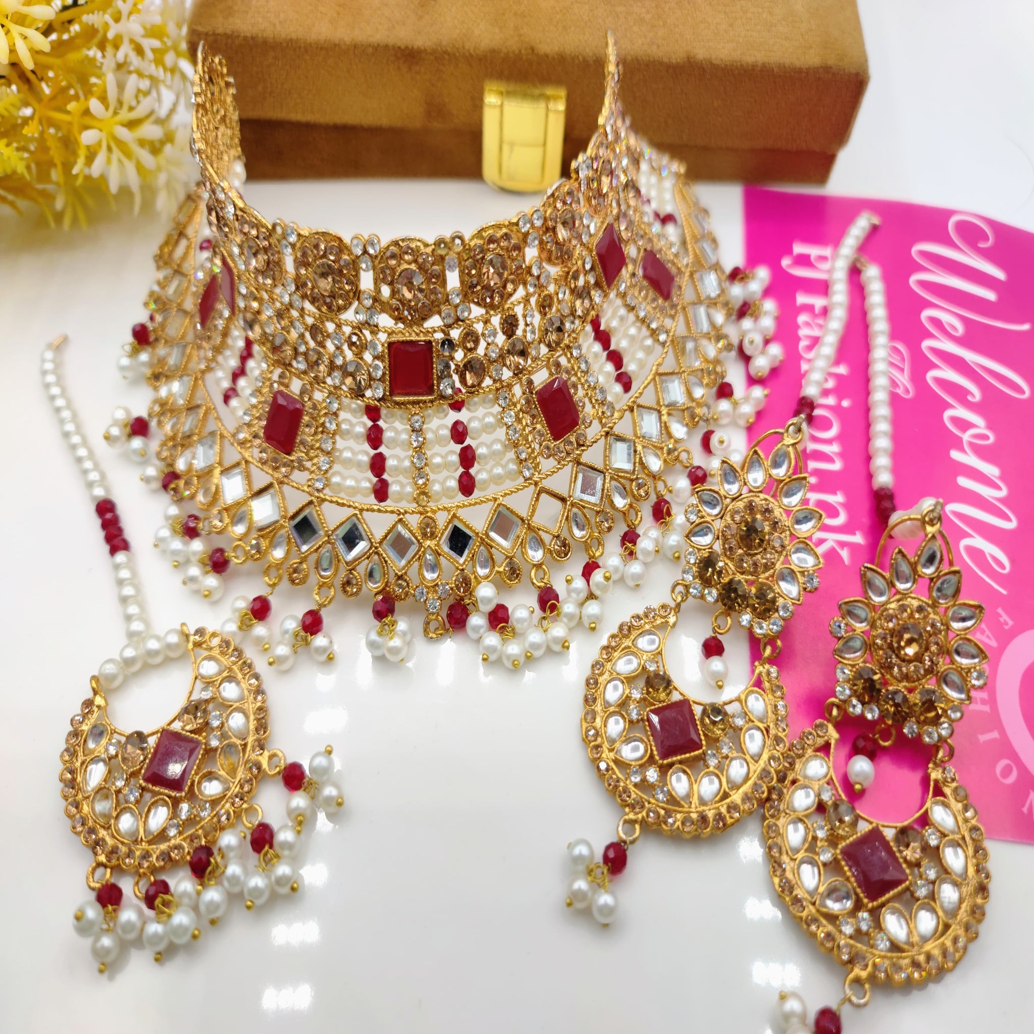 Fancy Heavy Bridal Necklace Set (FDBN34)