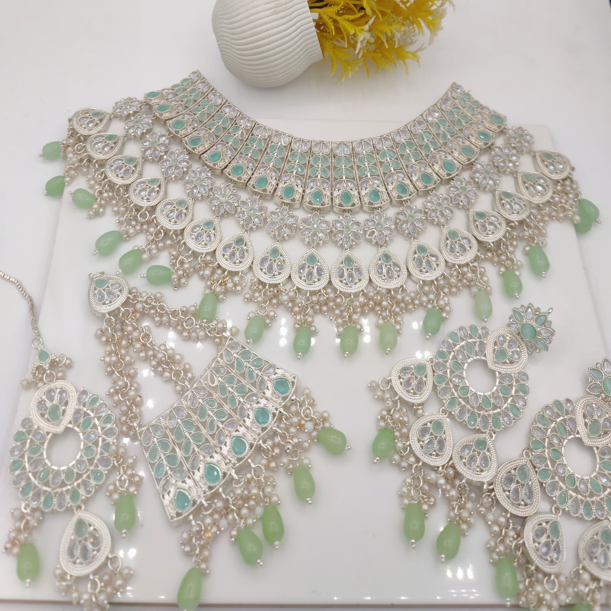 Silver Mint Elegant Necklace (FDBN30)