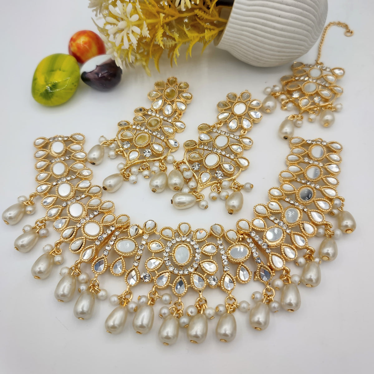 Sheesha Kundan Fancy Necklace Set (FDN84)