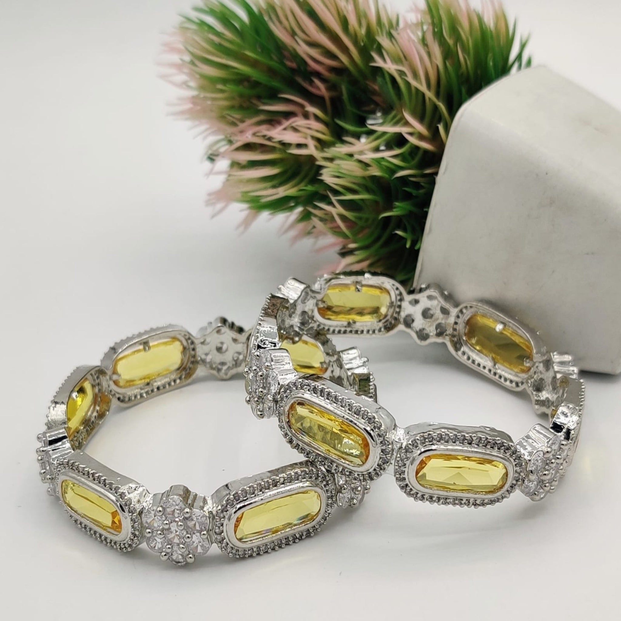 Zircon Lemon Karrat Bangles (FSAB29)