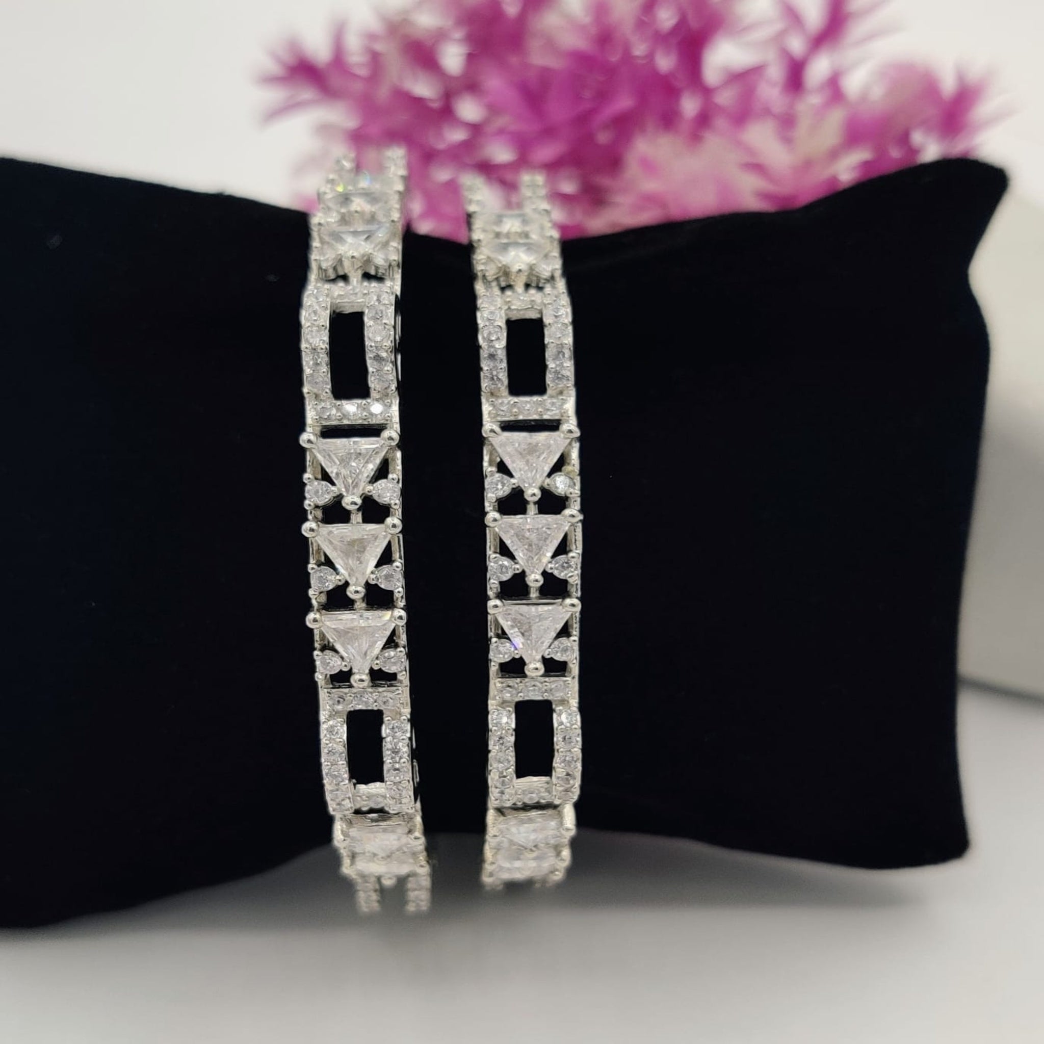 Silver Zircon Karrat Bangles (FSAB25)