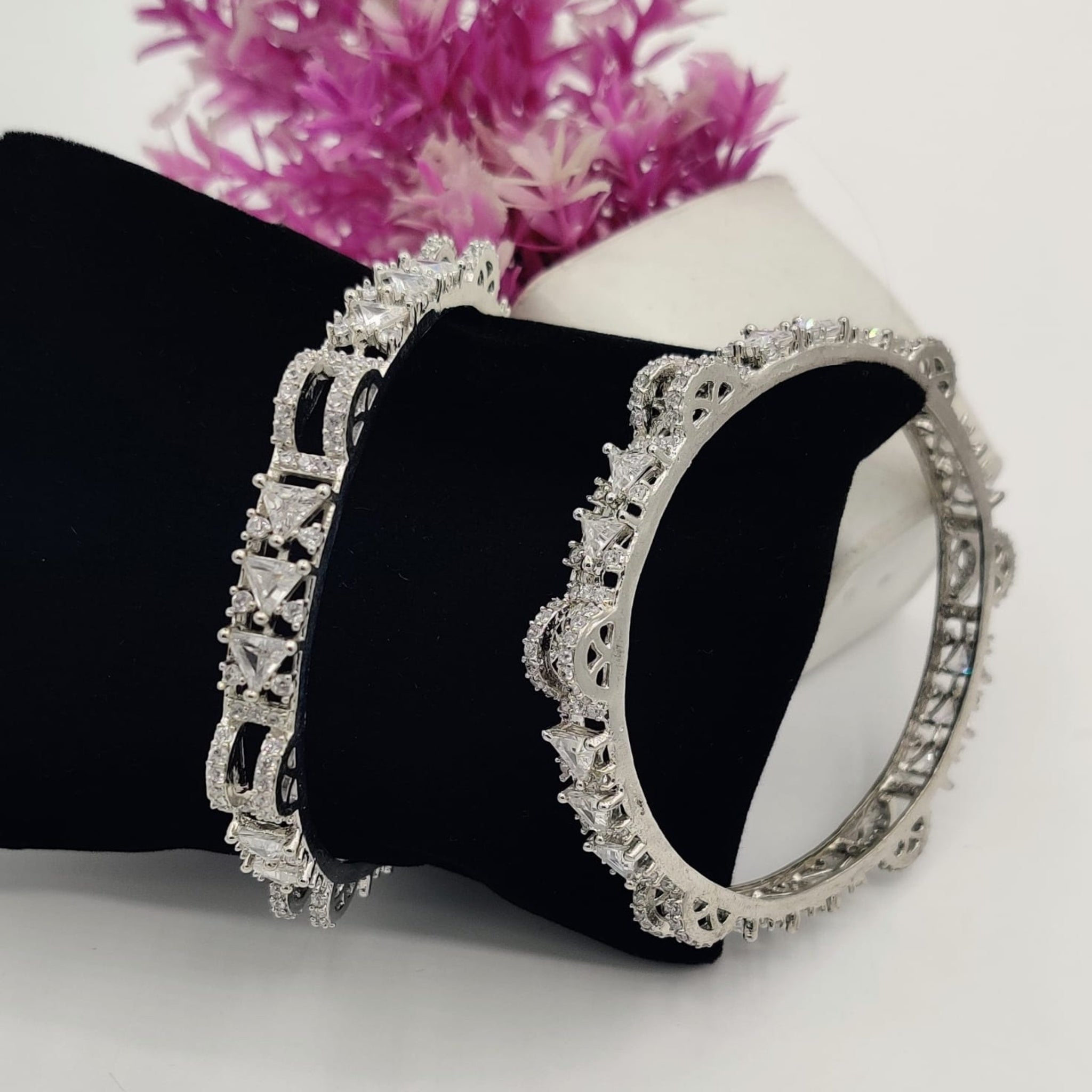 Silver Zircon Karrat Bangles (FSAB25)