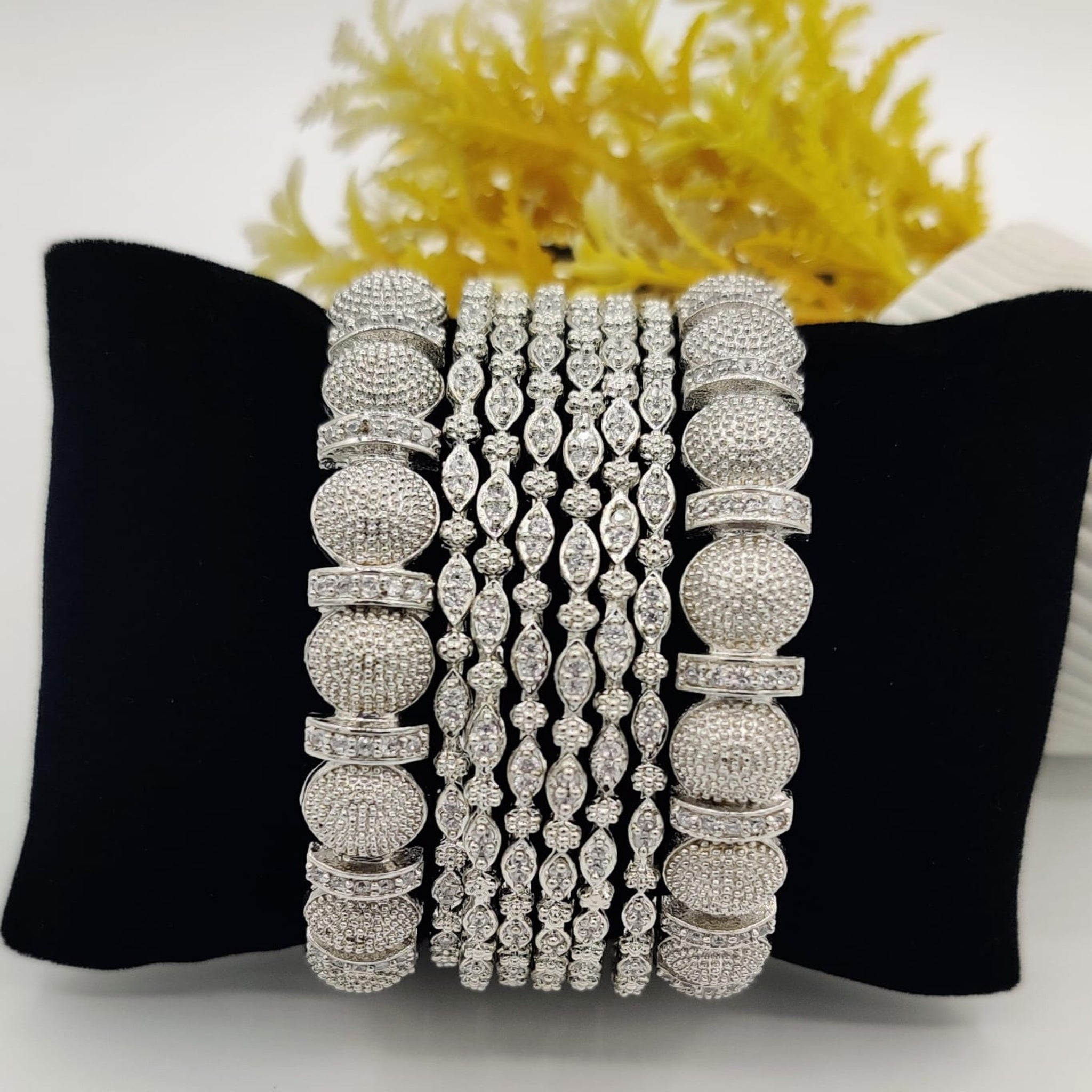 Silver 8 Pc Kara Bangles (FSAB17)