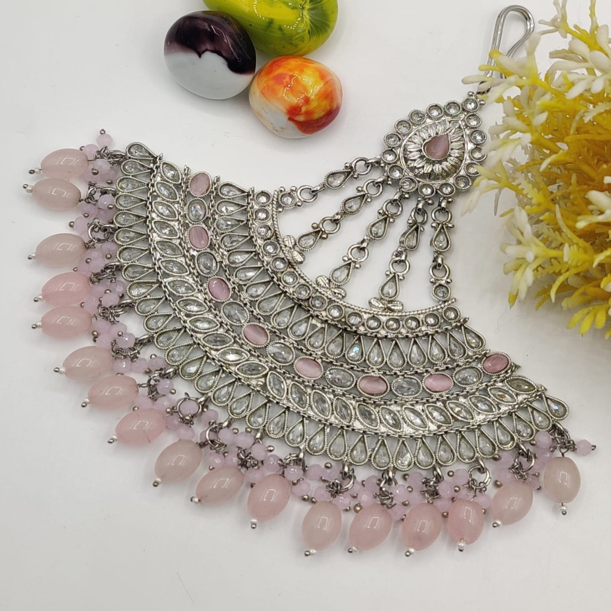 Pink Silver Elegant Jhoomar