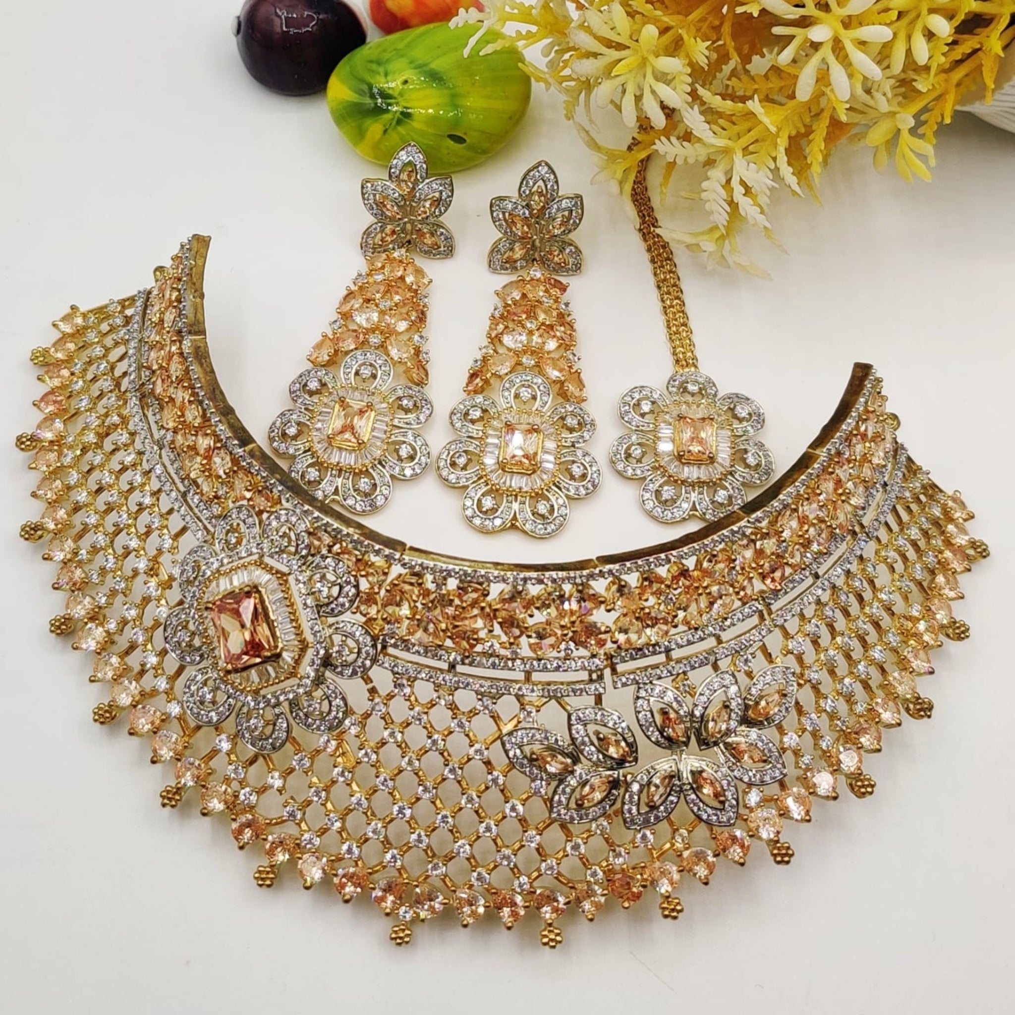 Golden AD Necklace Set (FDAN6)