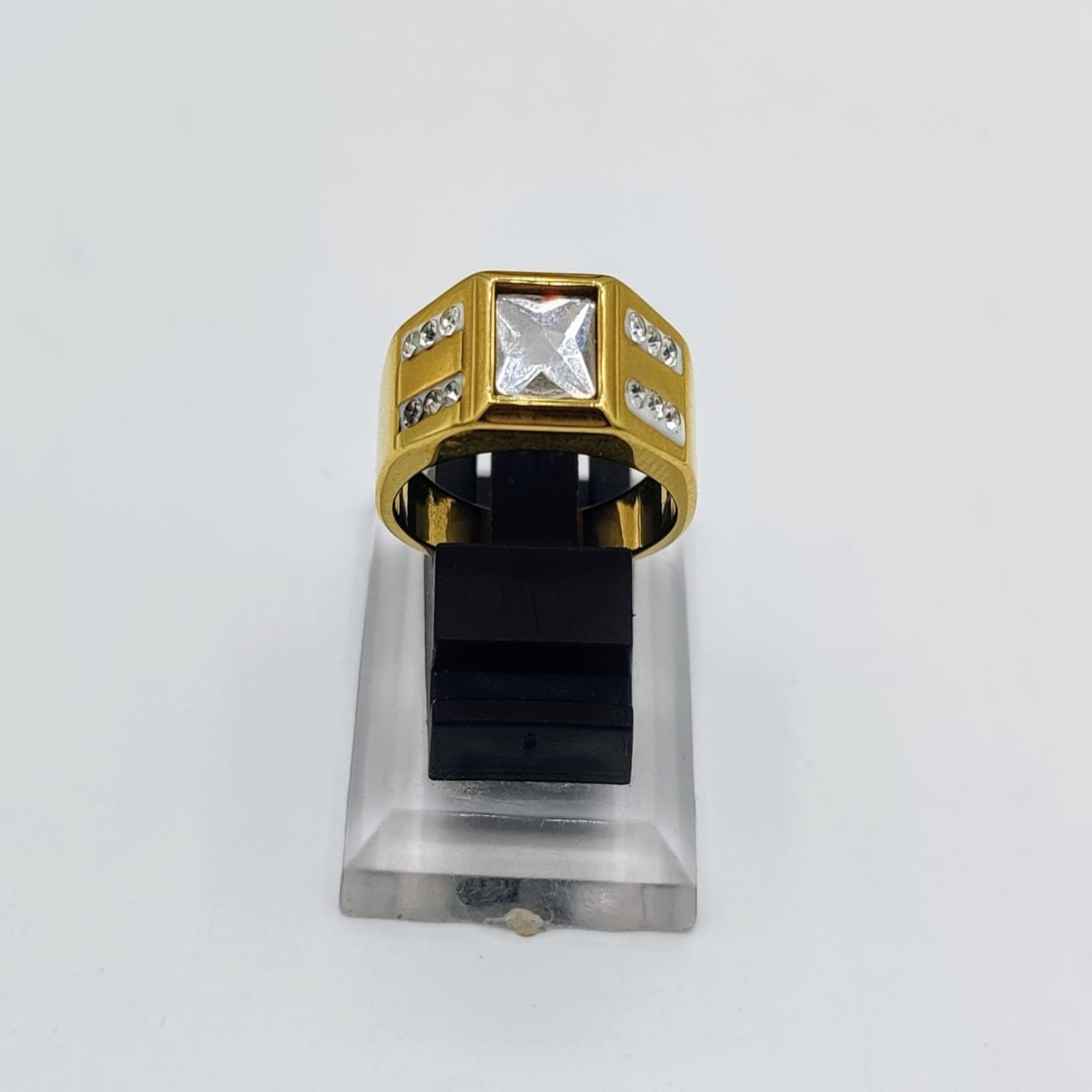 Golden Zircon Gents Ring