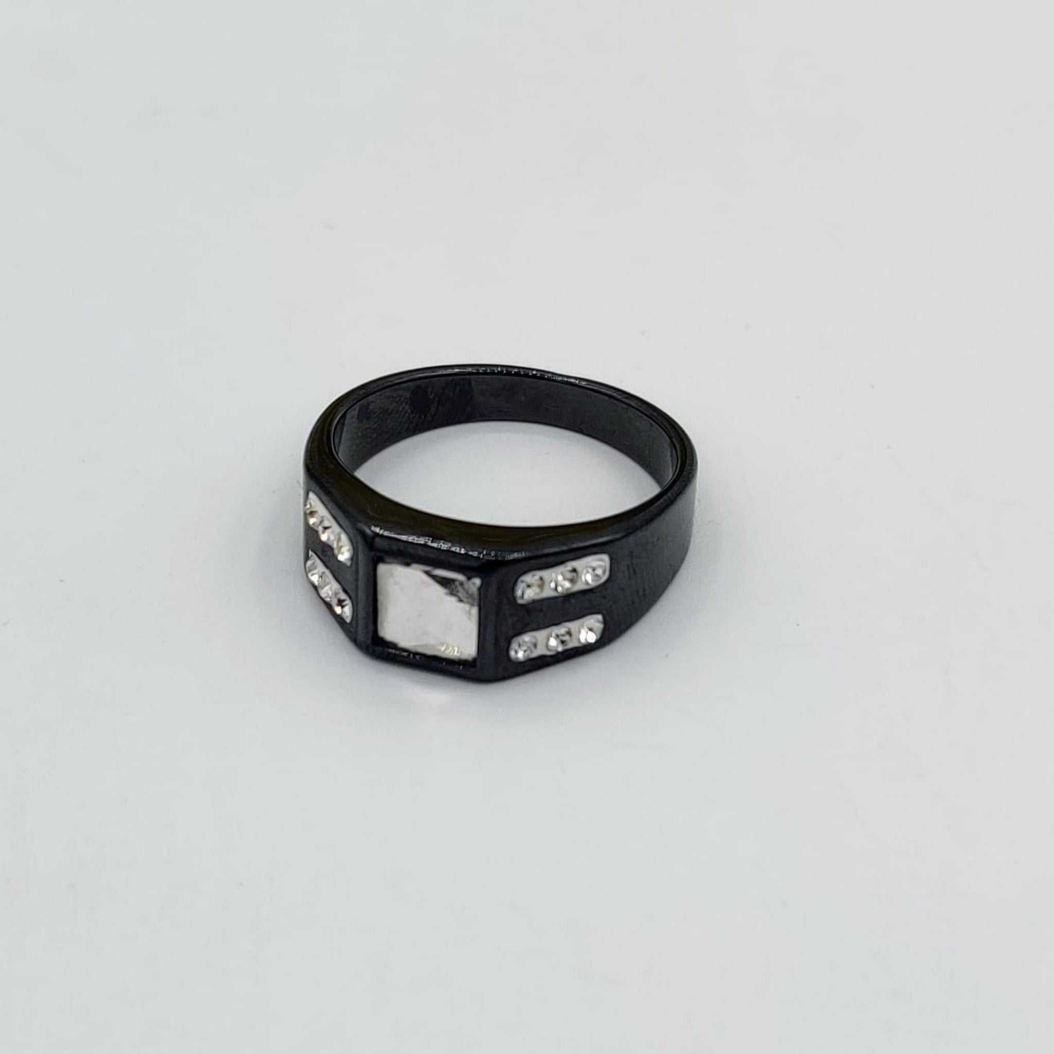 Trendy Black Zircon Gents Ring