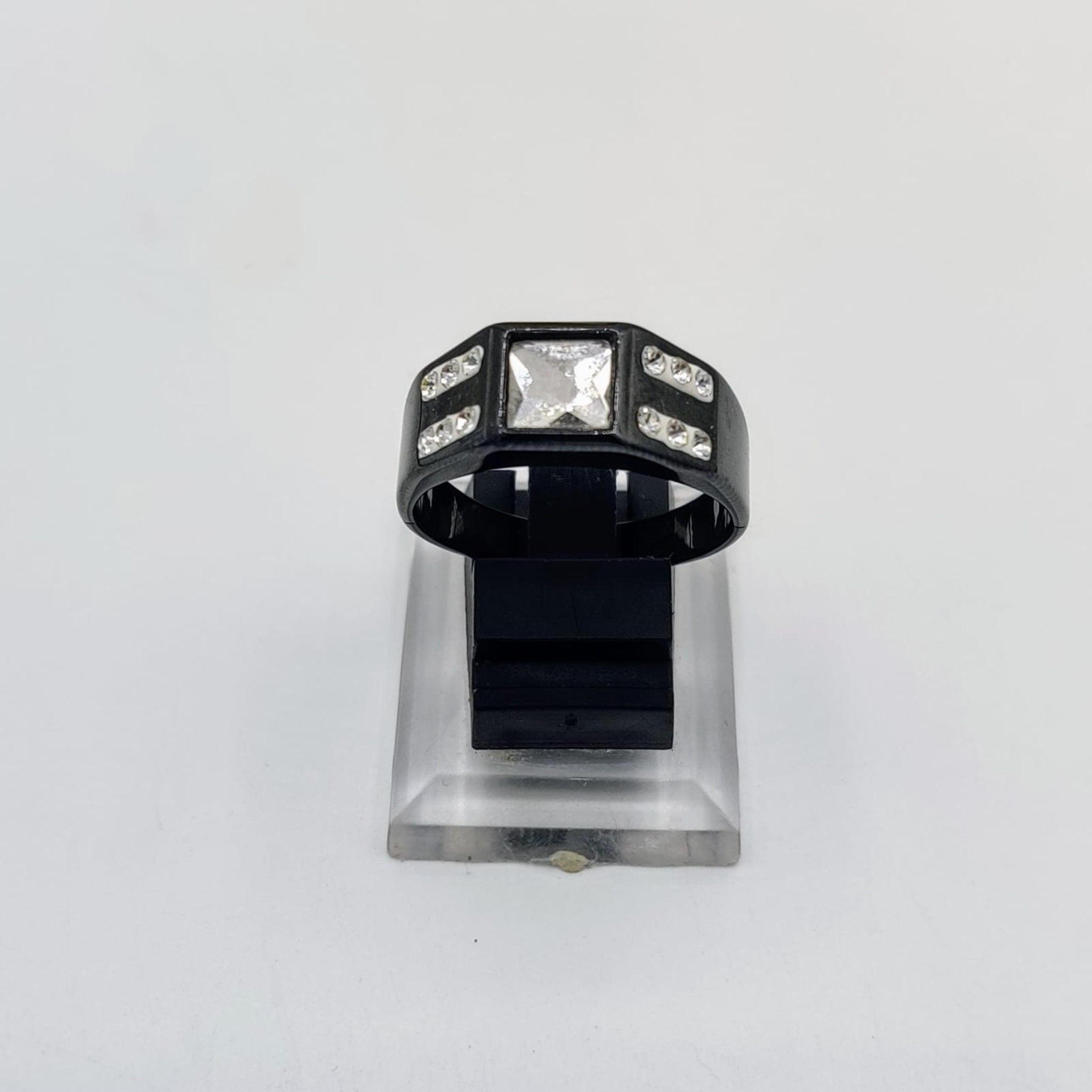 Trendy Black Zircon Gents Ring