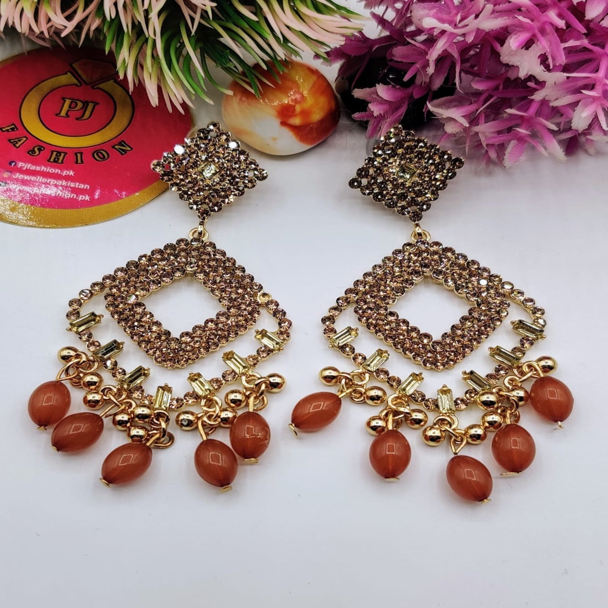 Red Golden Ear Rings(Es10)