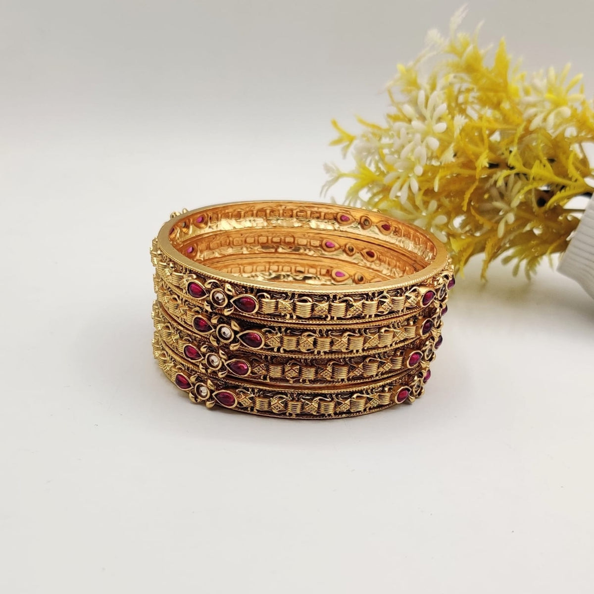 Ruby 4 Pc Bangles (FSRB5)