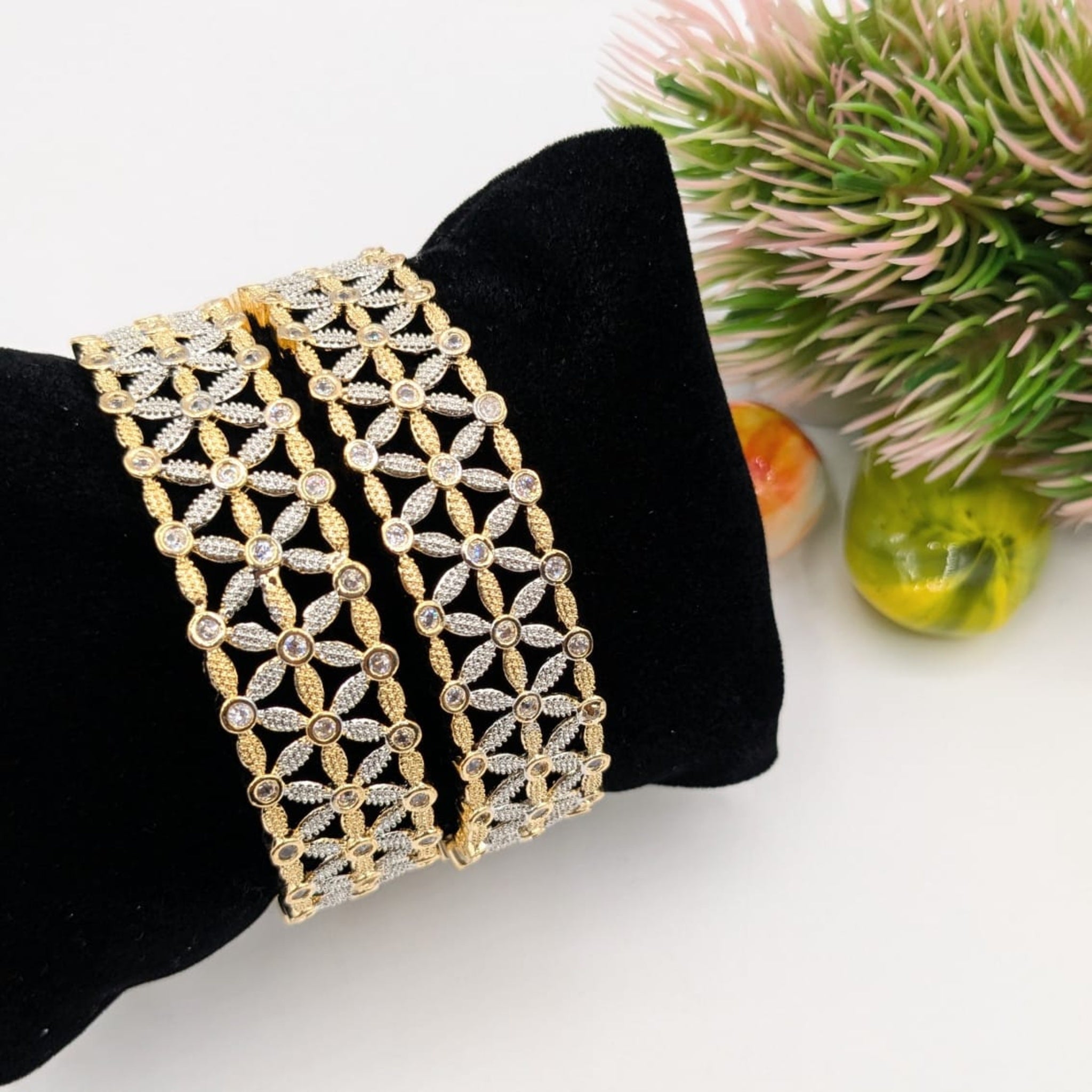 Dual Tone Elegant Karrat Bangles (FSAB7)