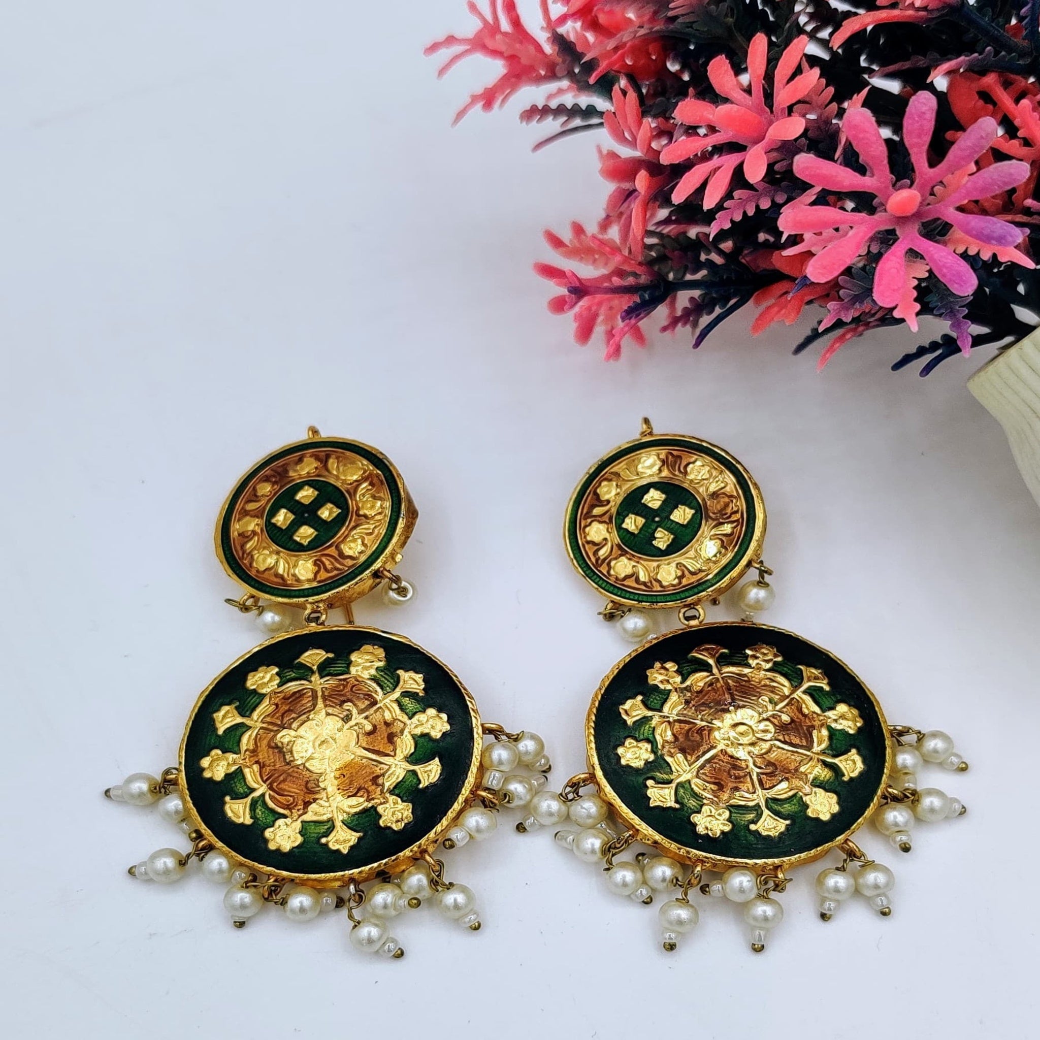 Dull Green Ear Rings(Es58)