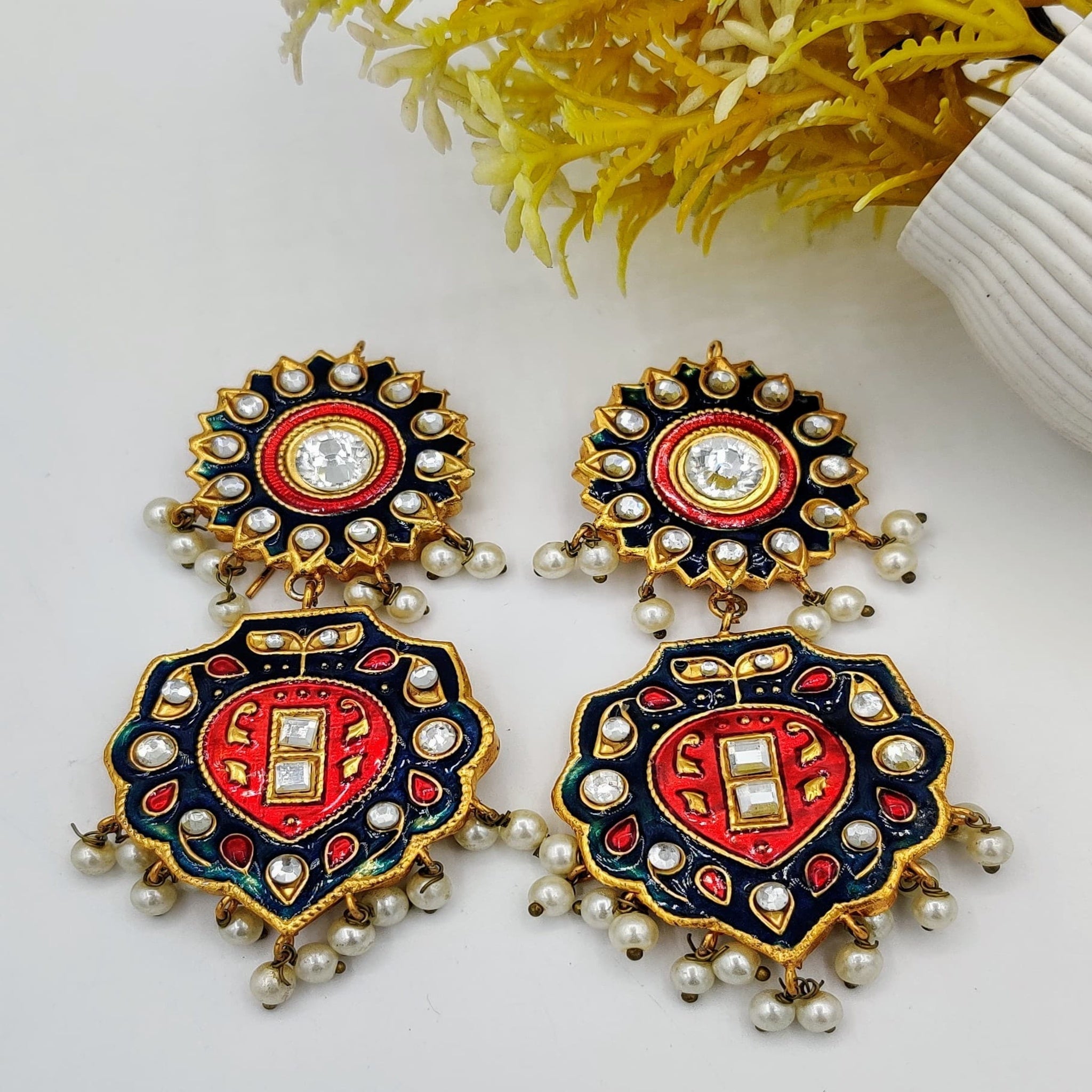 Royal Blue MeenaKari Ear Rings(Es75)