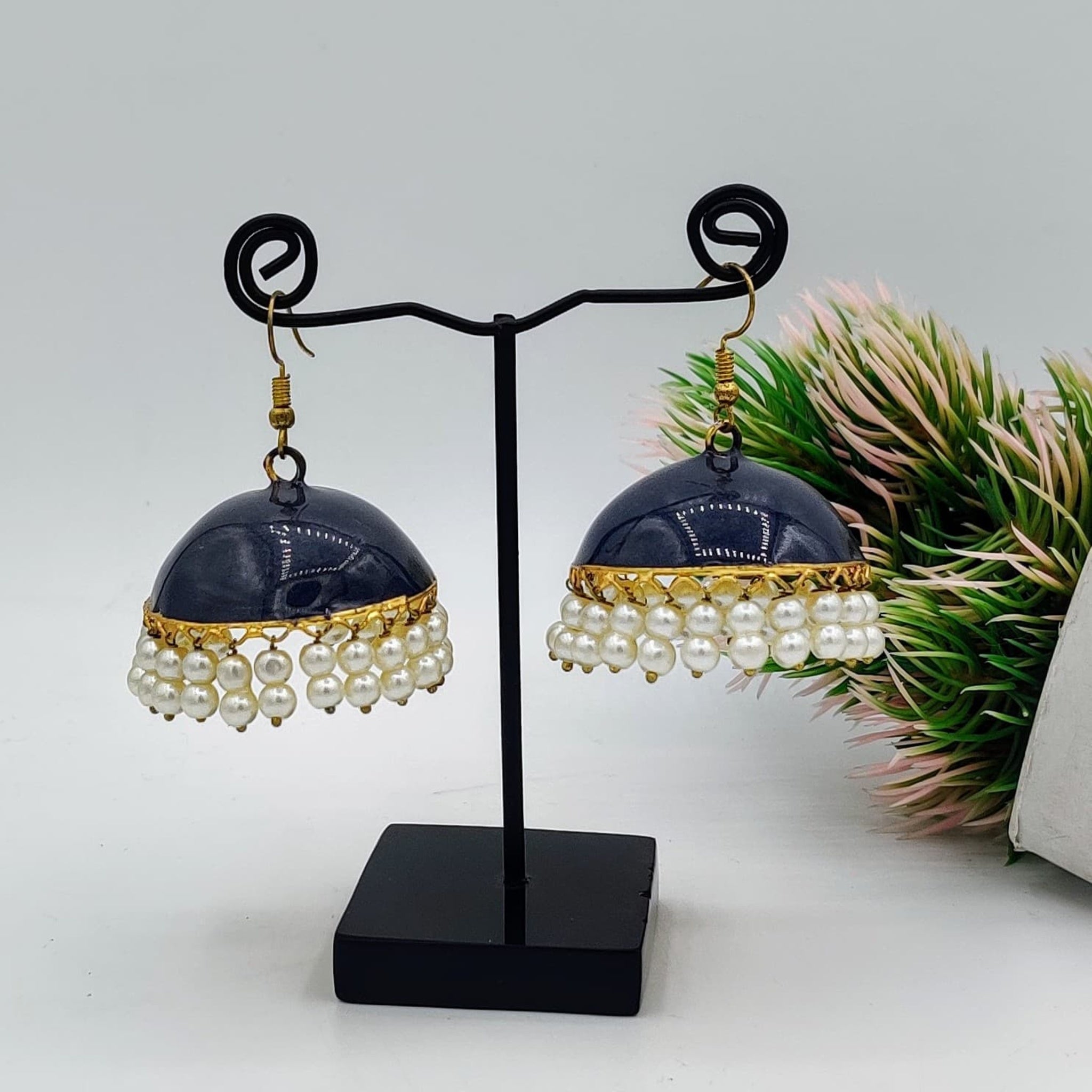 Blue Matte Ear Rings(Es76)