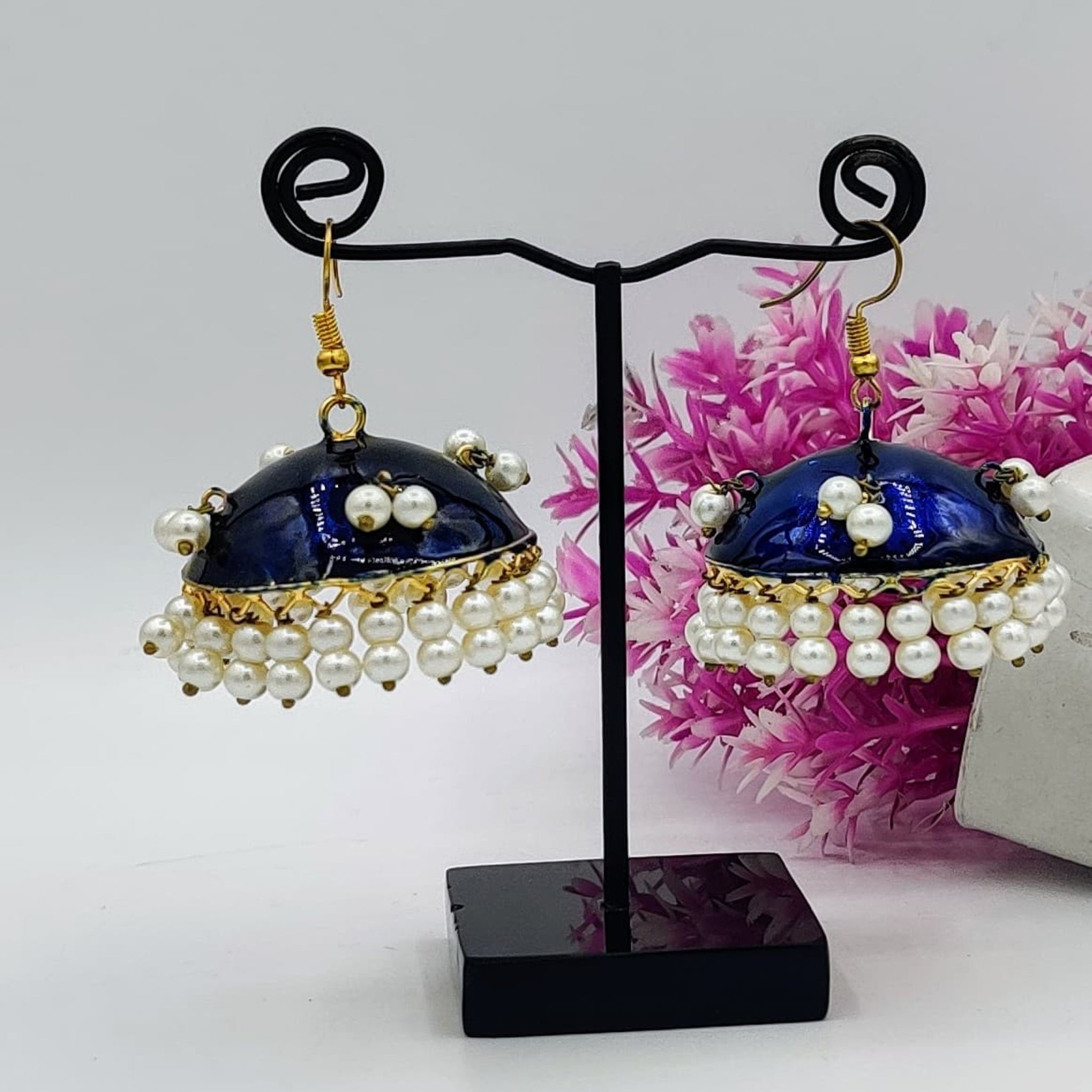 Shiny Blue Dandi Jhumka(Es80)