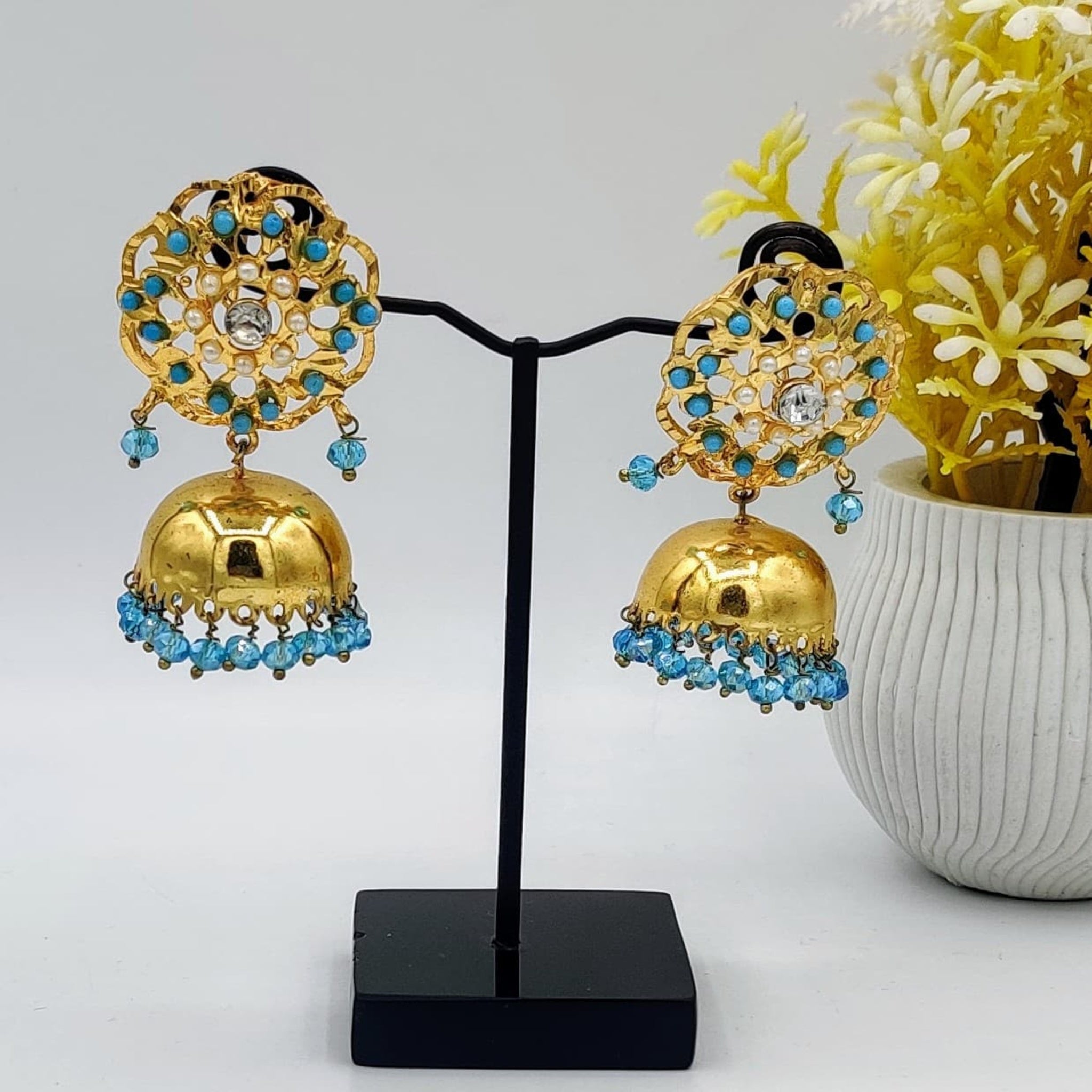 Mint Golden Jhumka(Es85)