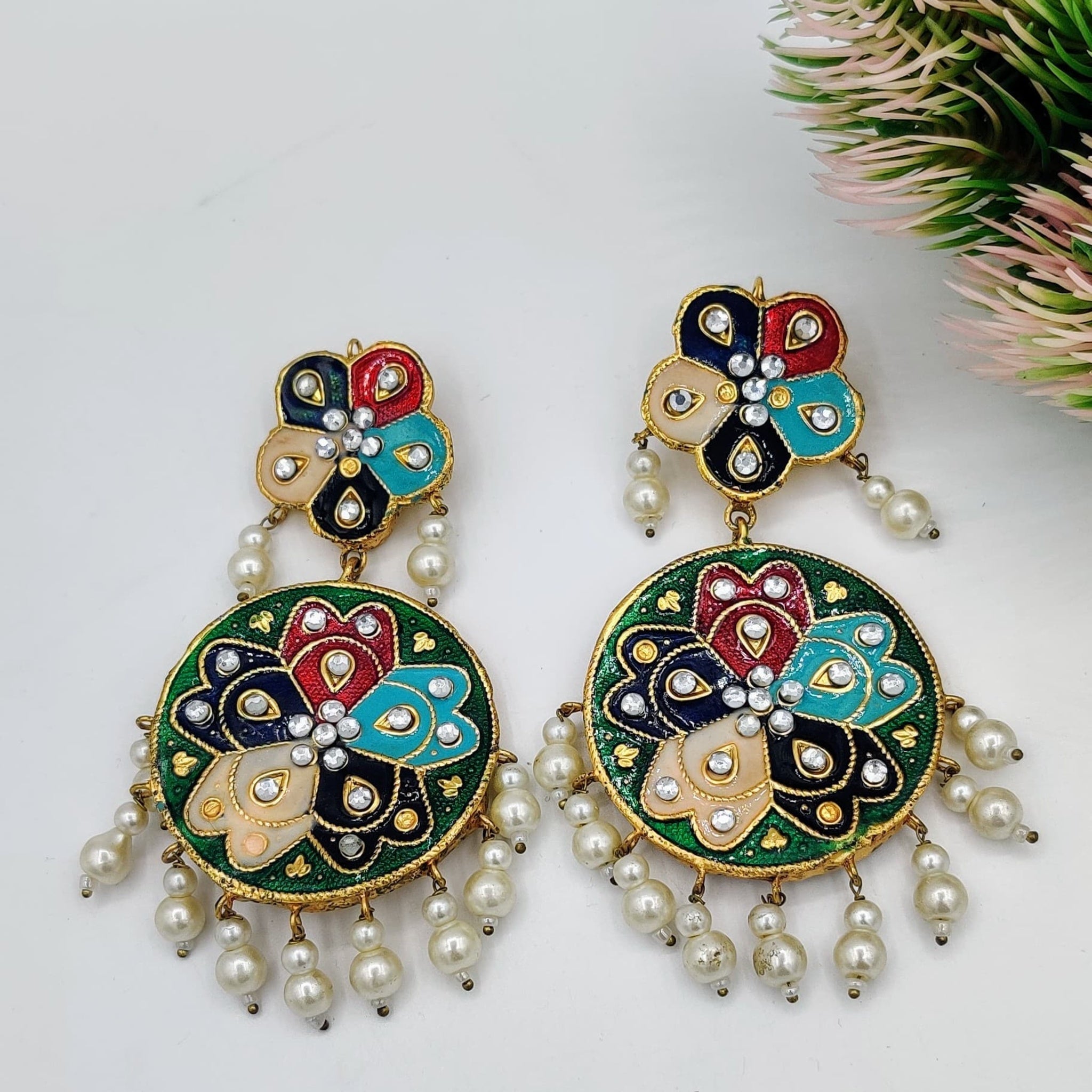 Multi MeenaKari Ear Rings(Es90)