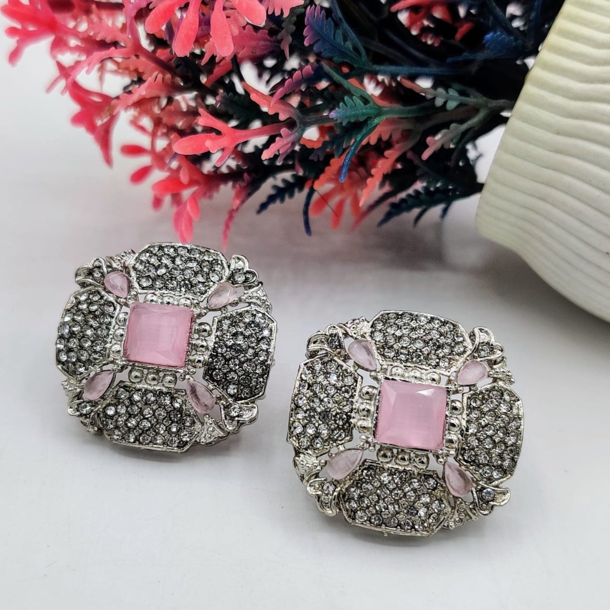 Silver Zirconos Ear Tops (FSE92)